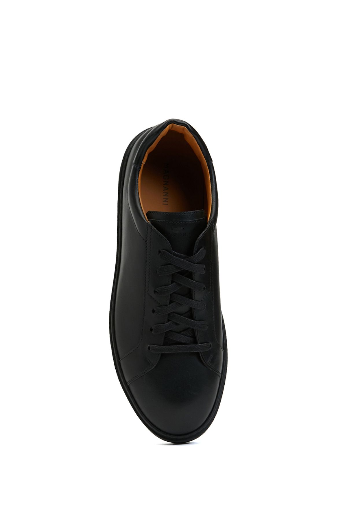 Magnanni-Men's Leather Sneaker with Black Logo Detail Size: 45 4