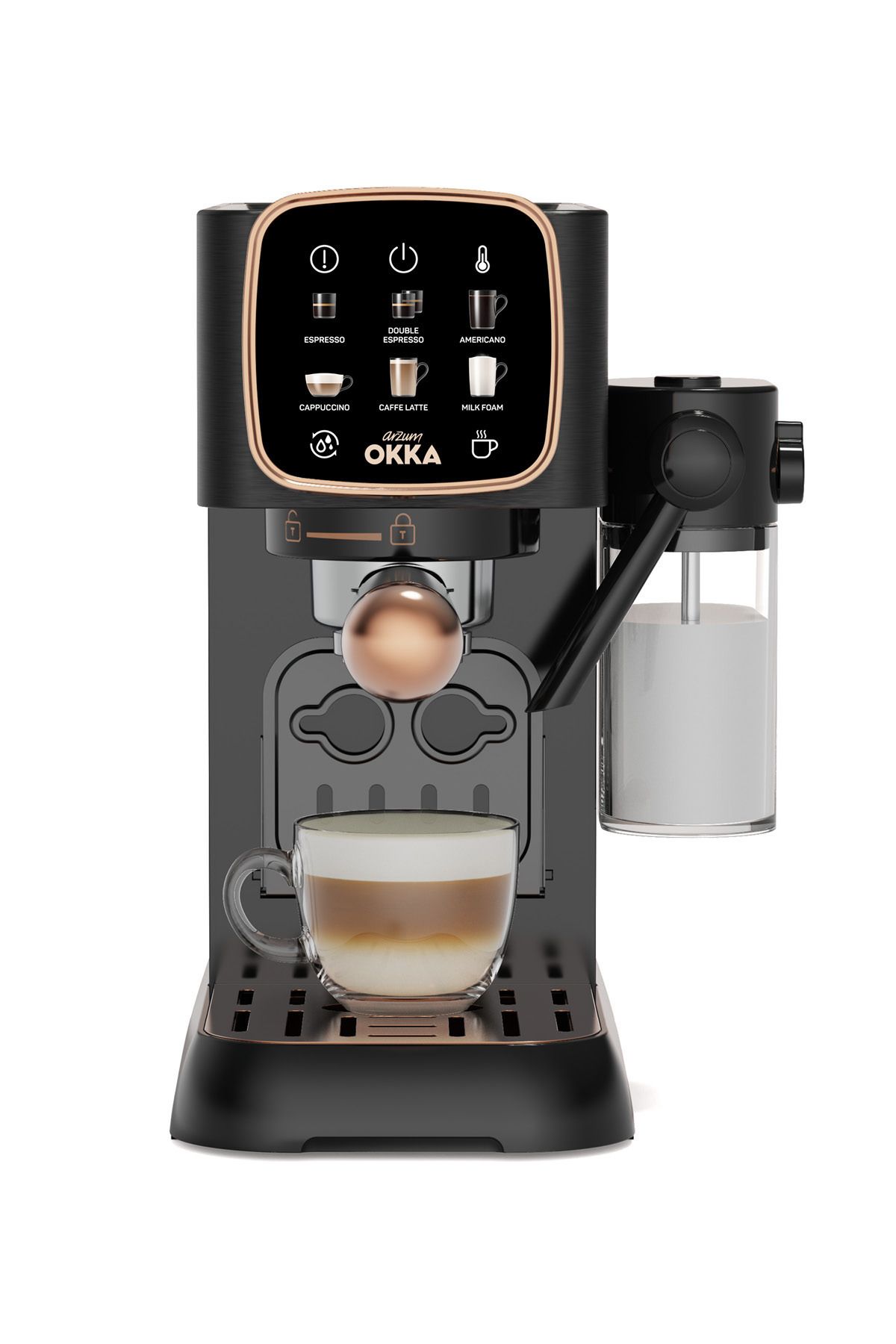 Arzum OK0032-04 Arzum Okka Espresso Solo M Yarı Otomatik Espresso Makinesi - Bakır 1027SERI