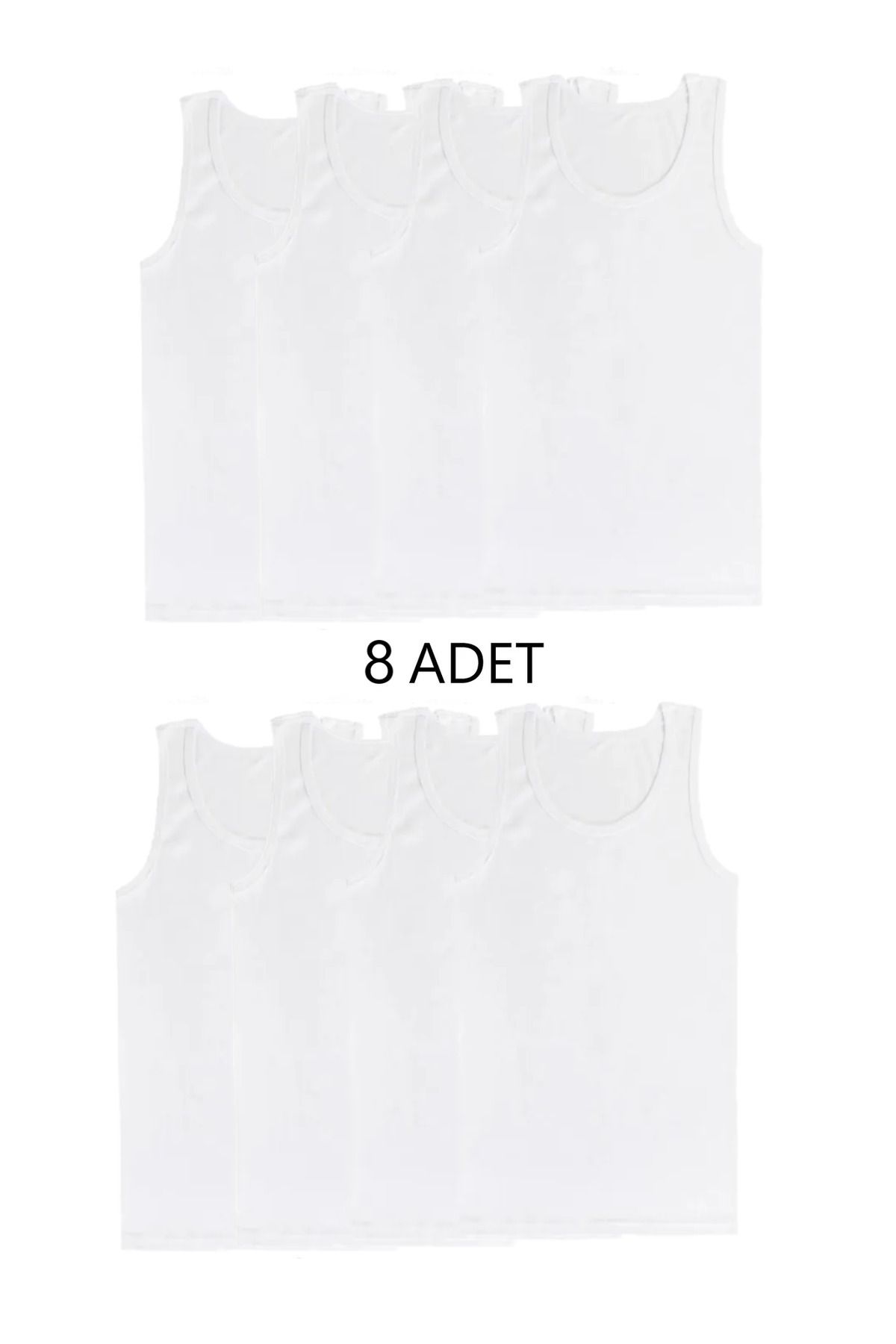 SİERNA 8'li Karışık Renk Erkek Atlet Takım Beyaz srn-000855