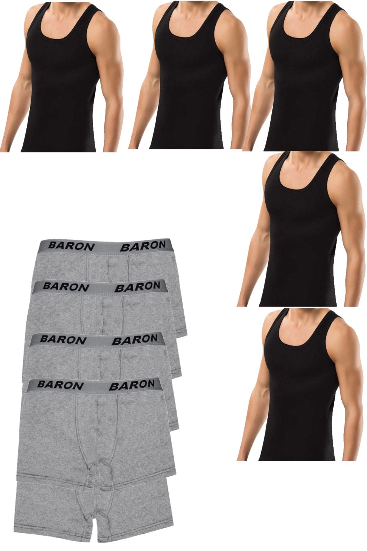 SİERNA 10 Parça Atlet Ve Boxer Takımı Ekonomik Paket 5 Boxer 5 Atlet srn-002489