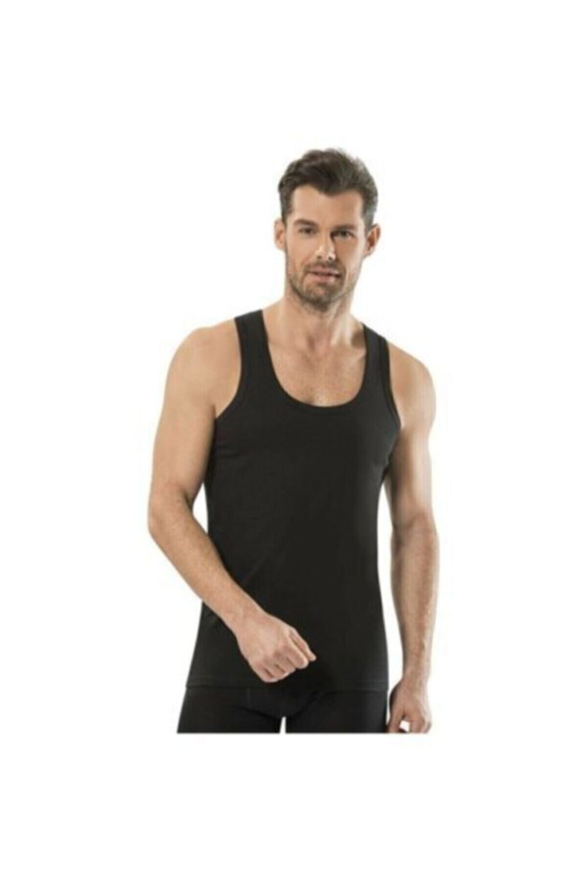 Modaley Giyim Tricou Negru Cu Bretele Clasice Pentru Bărbați, Pachet De 12 Masculin - 2XL