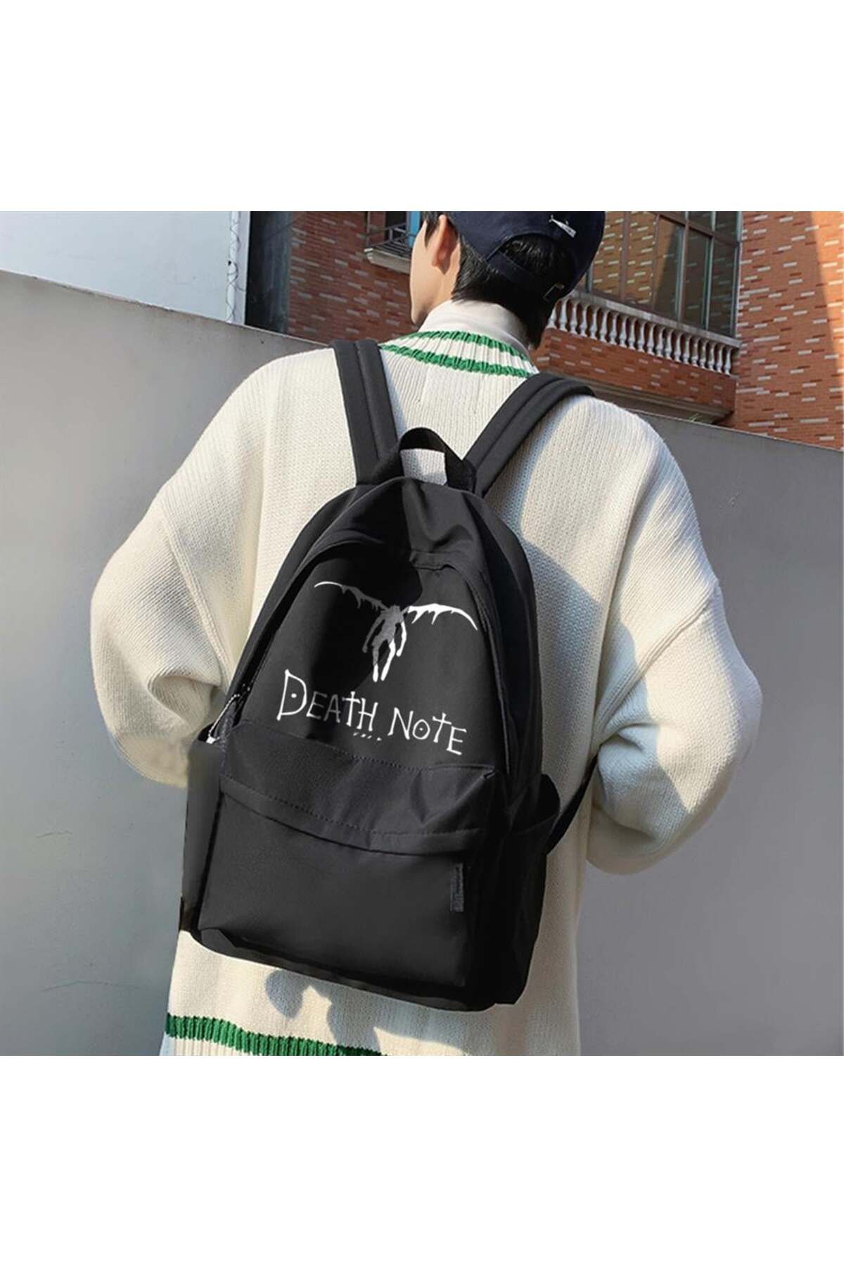 BAREM BUTİK Barem Butik  Death Note Winged L Baskılı Unisex Sırt Çantası