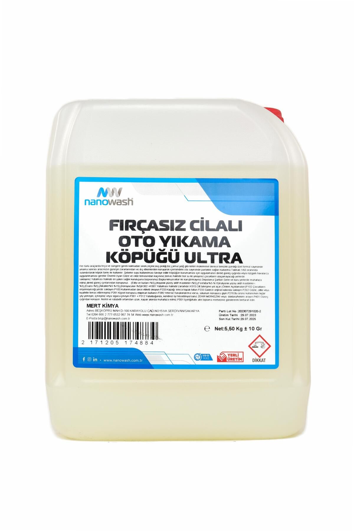 nanowash Fırçasız Cilalı Oto Yıkama Köpüğü Ultra 5 Lt