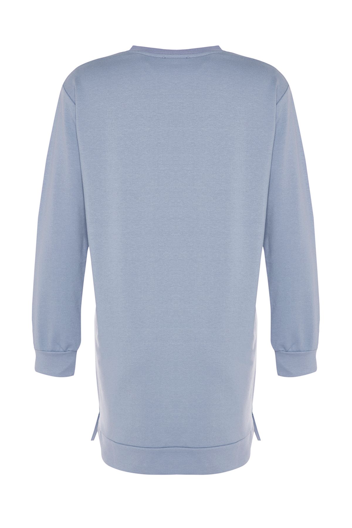 Trendyol Modest-Modrá Crew Neck Stone Detailní pletená tunika Tctss22Tn0072 7