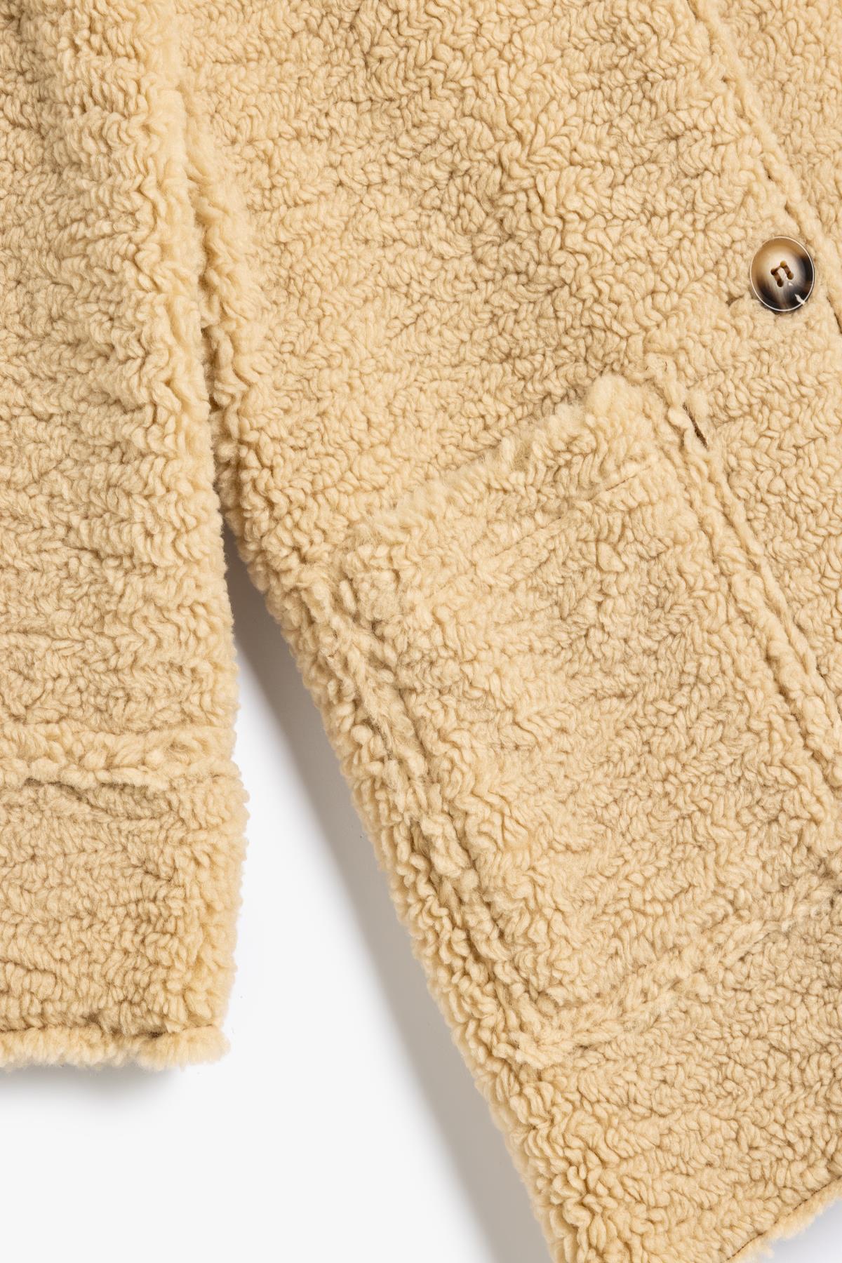 Koton Bej Kız Çocuk Kaban 5WKG00029AW fotoğrafı 4 (önizleme)