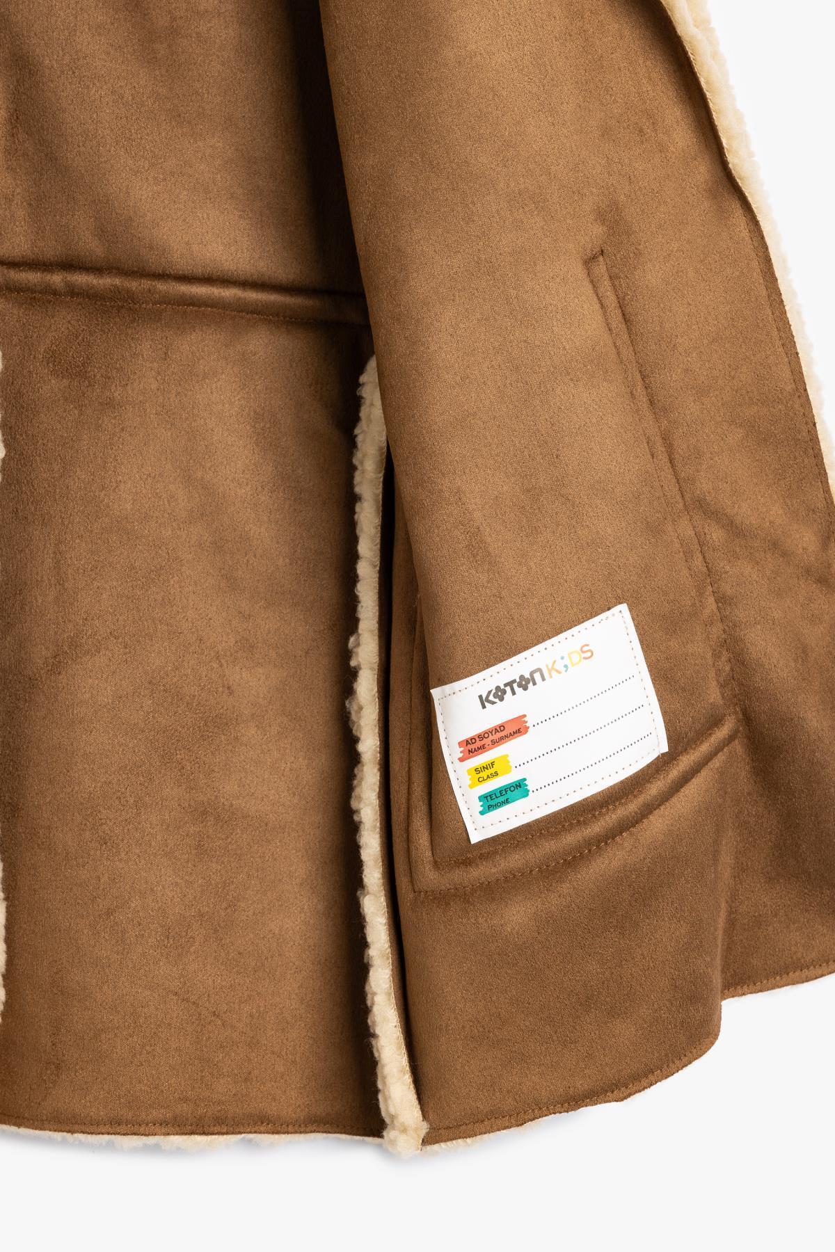 Koton Bej Kız Çocuk Kaban 5WKG00029AW fotoğrafı 5 (önizleme)
