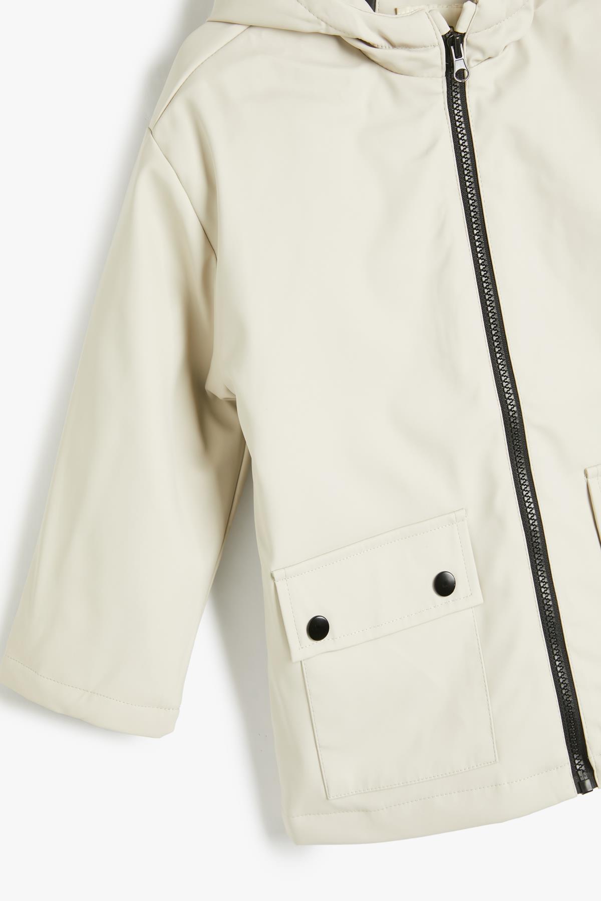 Koton Ekru Kız Çocuk Kaban 5WKG00005AW fotoğrafı 3 (önizleme)