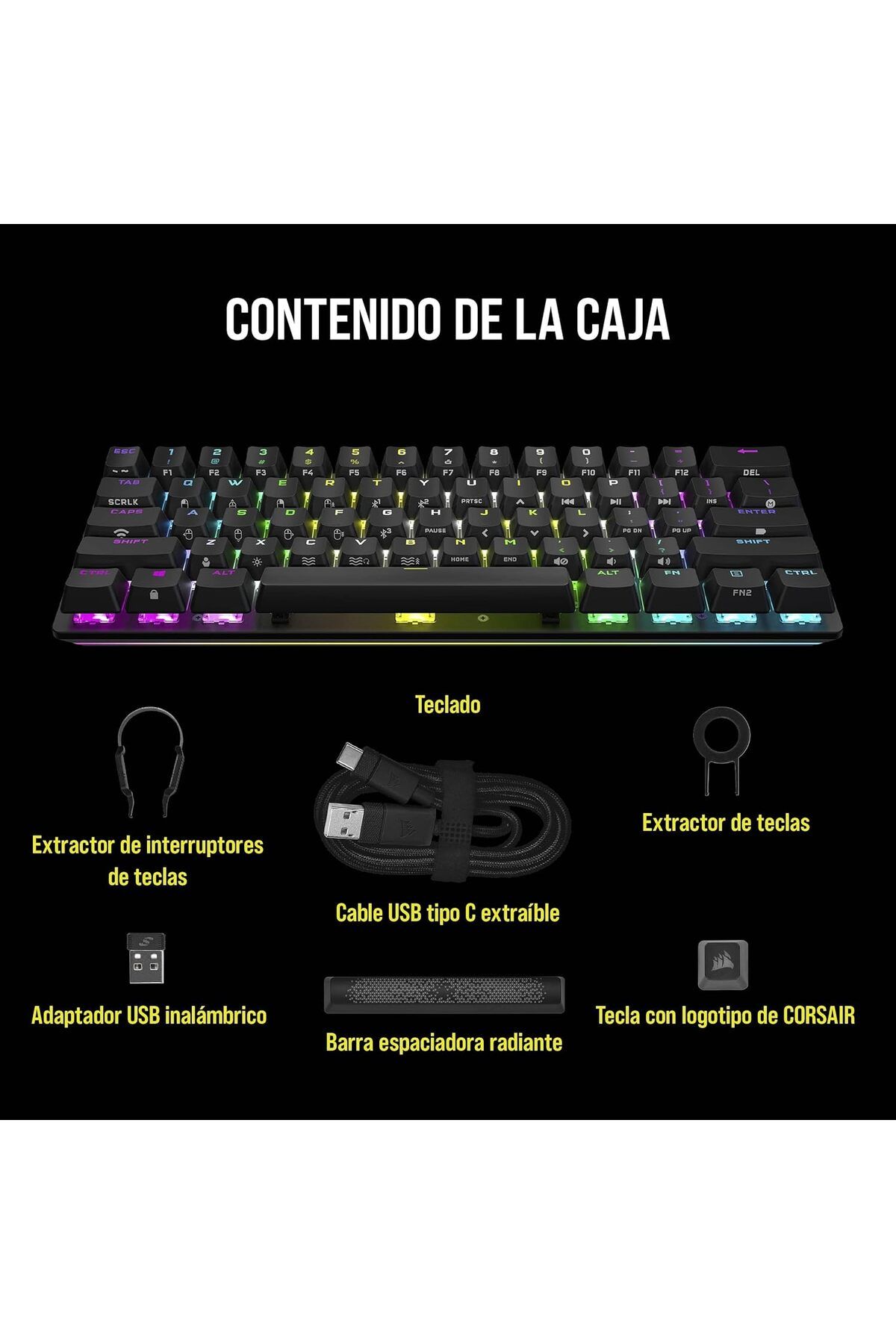 Corsair-K70 Pro Mini Wireless Rgb 60% Mechanical Gaming Keyboard 9
