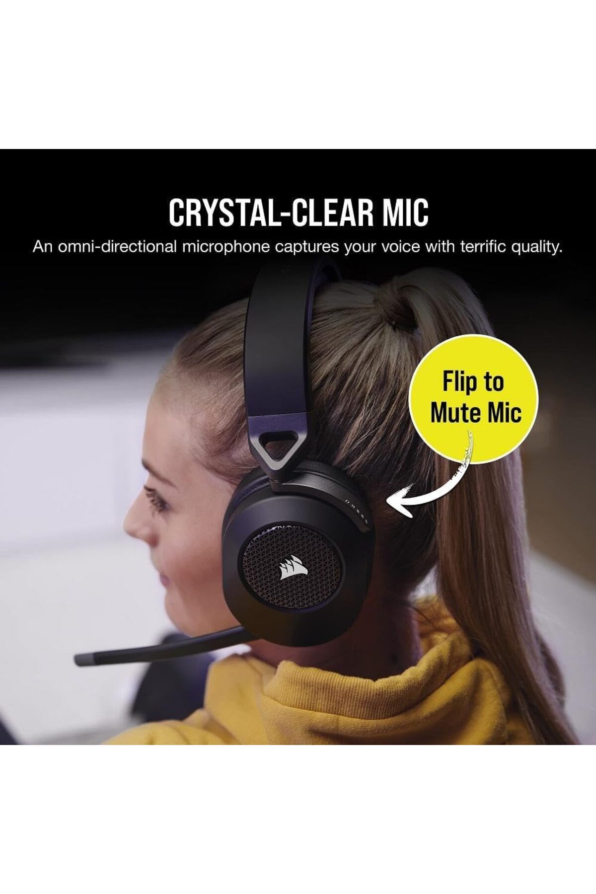 Corsair-Hs65 Wireless Multiplatform Gaming Headset with Bluetooth – Dolby 7.1 Surround Sound -Carbon 4
