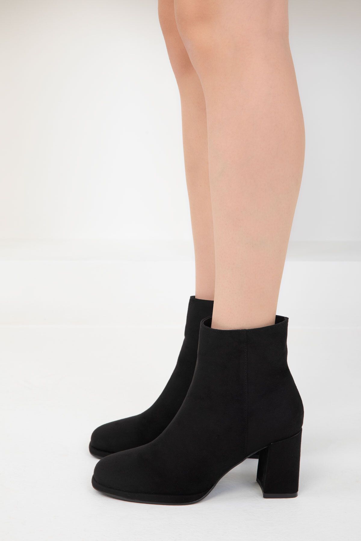 SOHO-Μαύρα σουέτ γυναικείες μπότες - 19949 Model Bootie 3