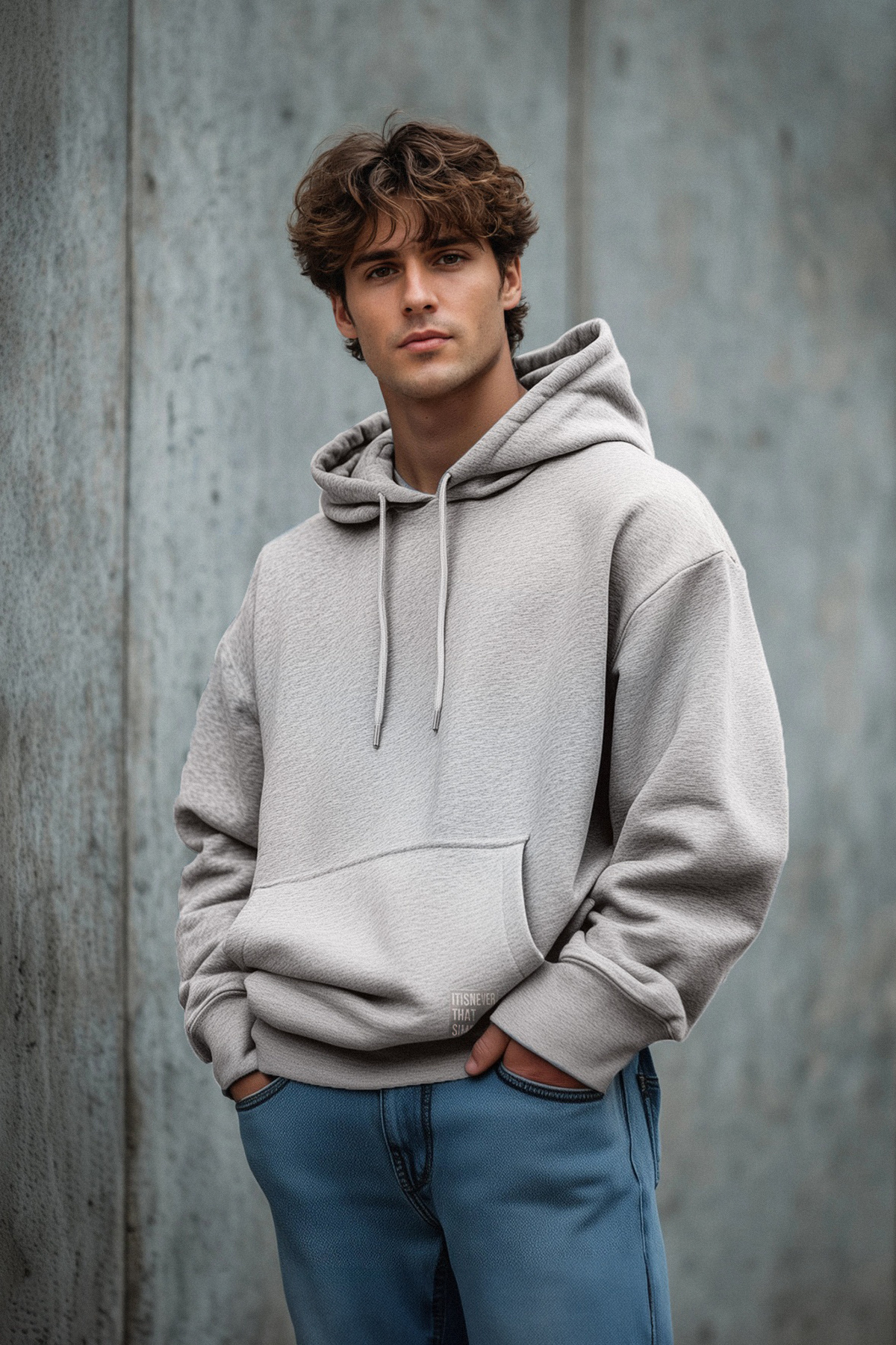 هودي يونيسکس خاکستري اور سايز با آستر پشمي Trendyolmilla 