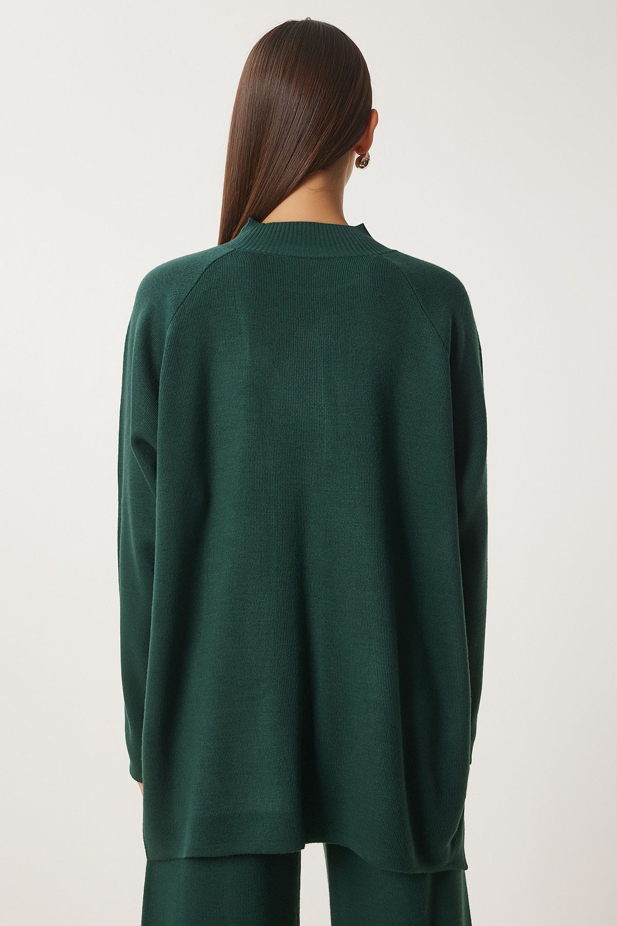 Happiness İstanbul-Smaragdgrünes Strickpullover- und Hosen-Set – MU00012 9