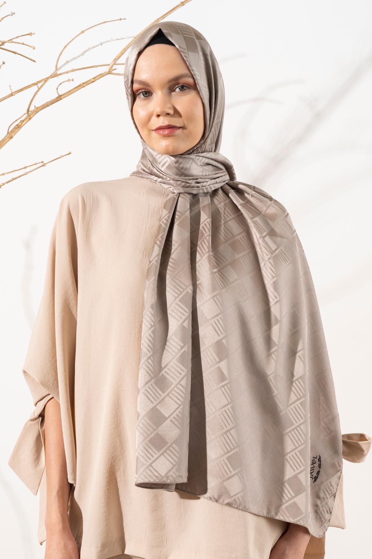 JAWEL-Women's Cube Patterned Jacquard Shawl 4