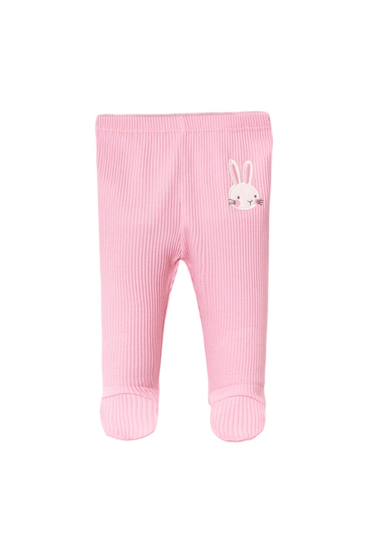 Necix's Tavşan Baskılı Kız Bebek Çıtçıtlı Badi ve Patikli Alt Üç Adet İkili Takım fotoğrafı 6 (önizleme)