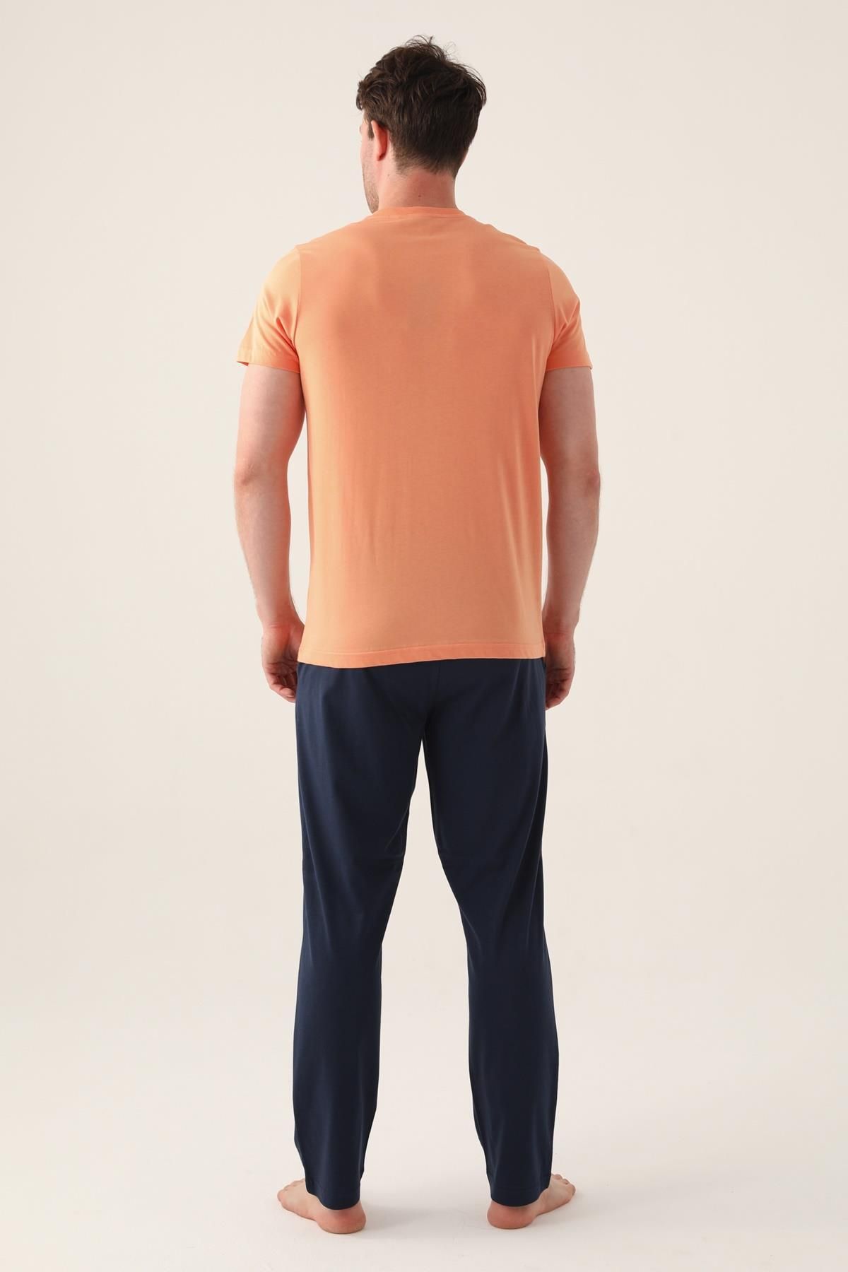 Arnetta-100% Cotton Crew Neck Pocket Pajama Set 4