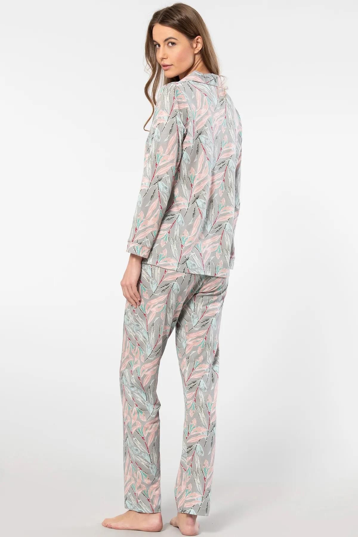 TÜREN-Women's Pajama Set - Buttoned, 50% Modal, 50% Cotton 3