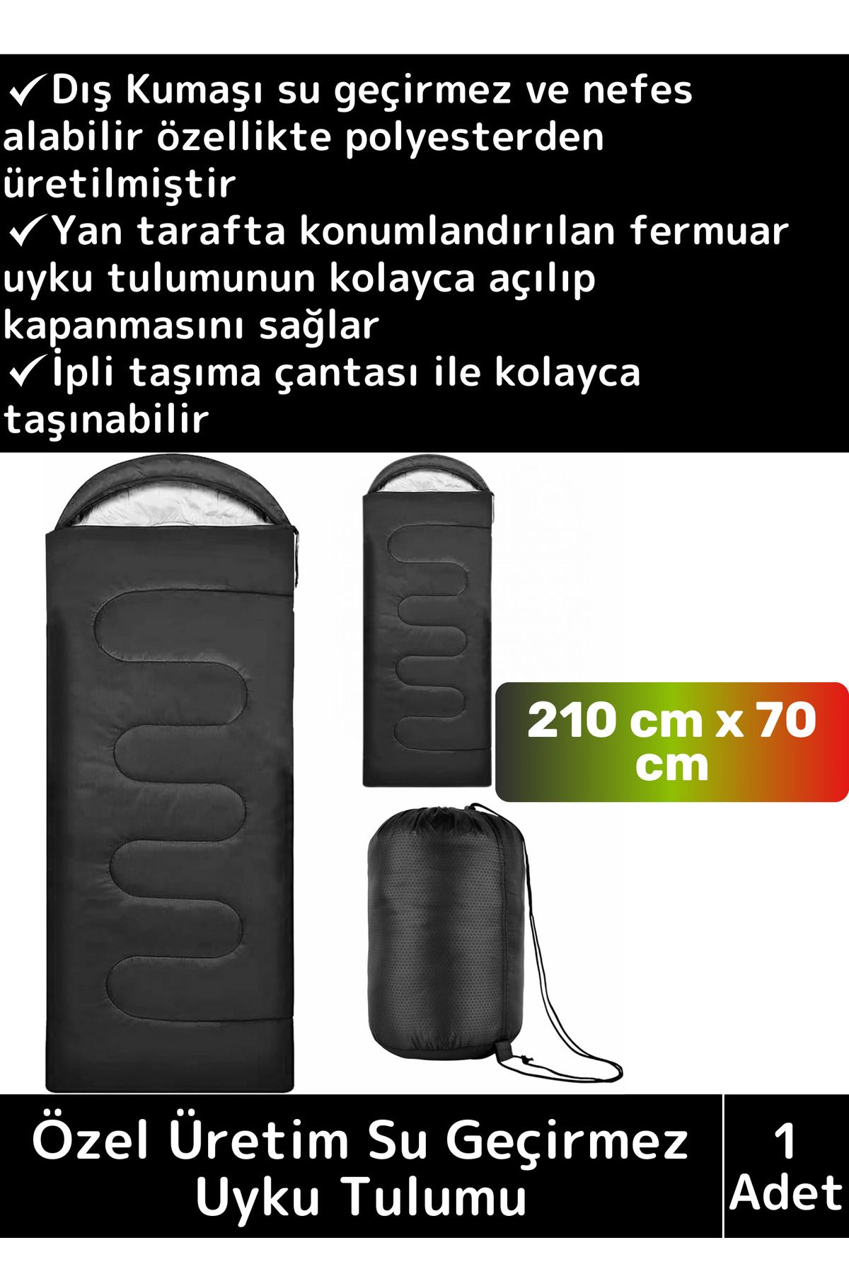 Wintoup Özel Üretim Su Geçirmez Sıcak Tutan Taşıma Çantalı Kamp Dağcı İzci Portable Uyku Tulumu