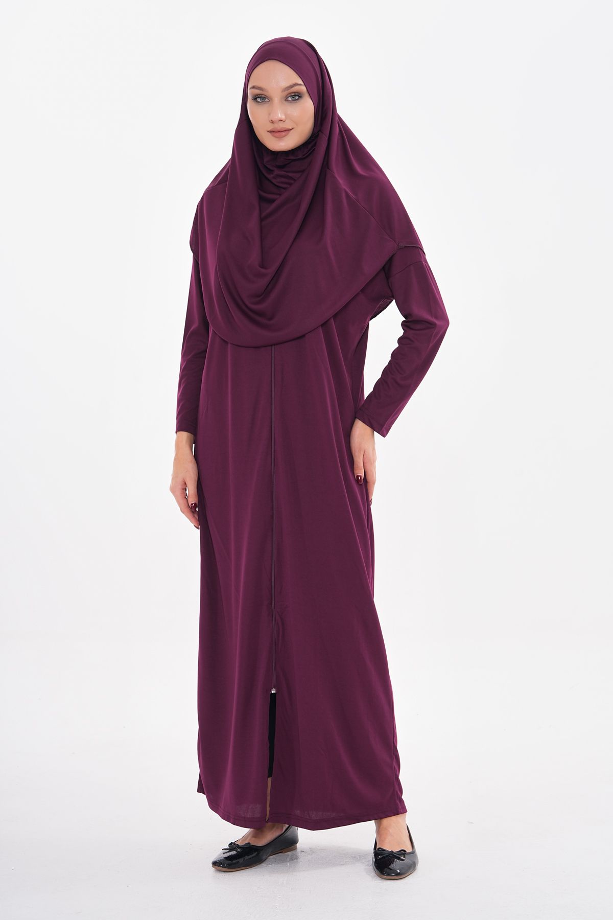 medipek-One-Piece Prayer Dress with Zippered Hijab 3