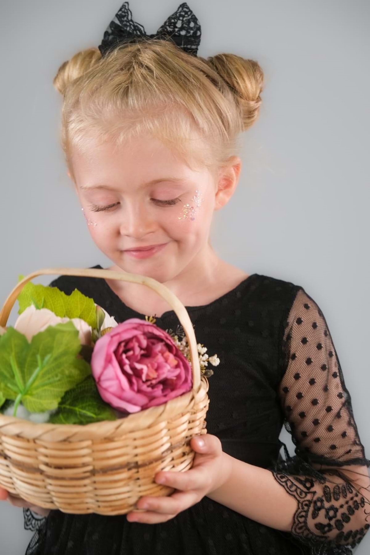 Mnk Dream Luxury Dantel Kız Çocuk Elbise MNK0327 SİYAH fotoğrafı 6 (önizleme)