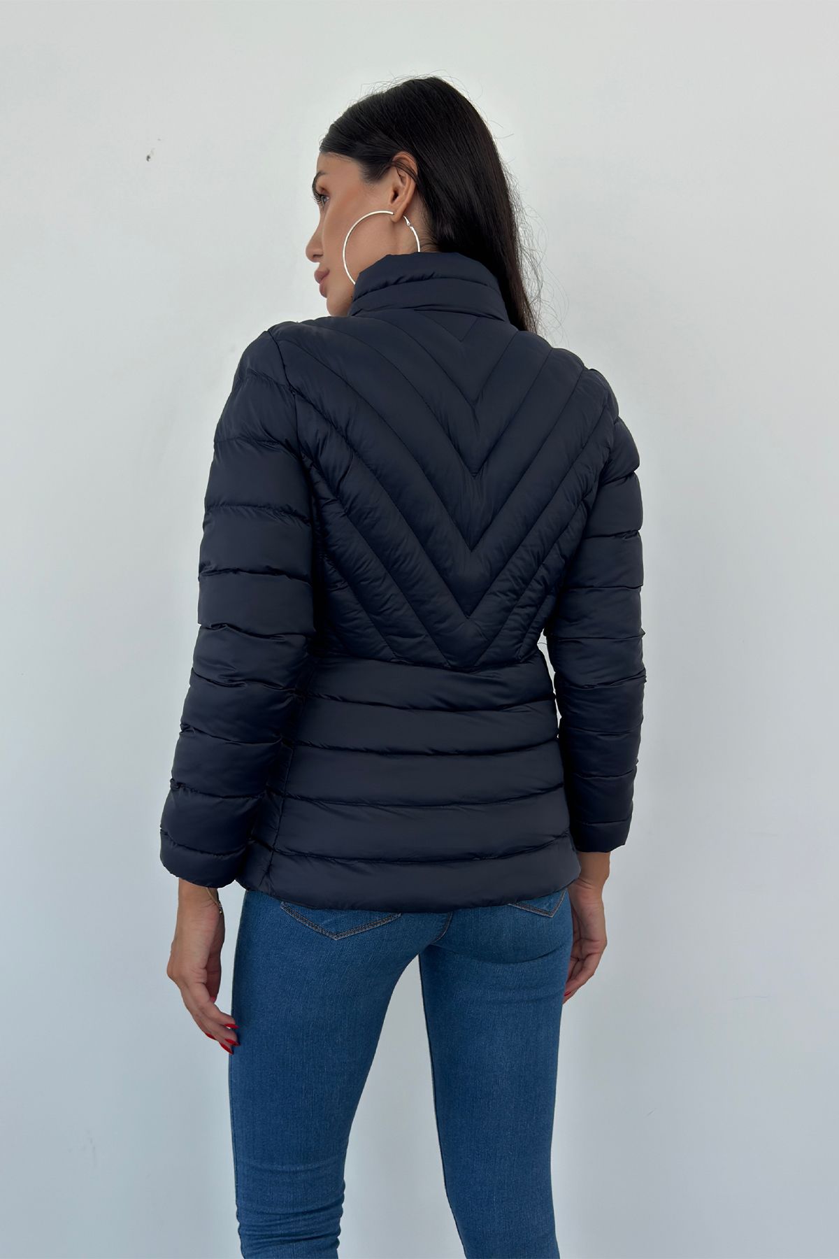 Weyeze-Water Repellent Basic Stand Collar Inflatable Jacket AD-K50318LNW 4