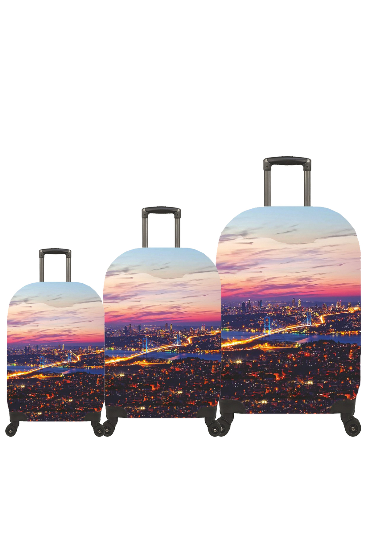 My 61 Köprü VALİZ KILIFI / BAVUL KORUYUCU ÖRTÜSÜ Büyük, Orta, Kabin Boy Set