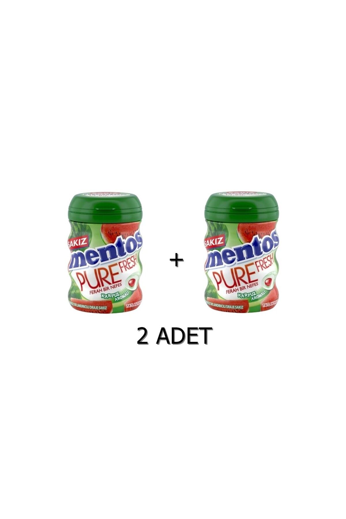 Mentos Pure Fresh Karpuz Aromalı Sakız - Şekersiz(Tatlandırıcılı) 60g (2 ADET)