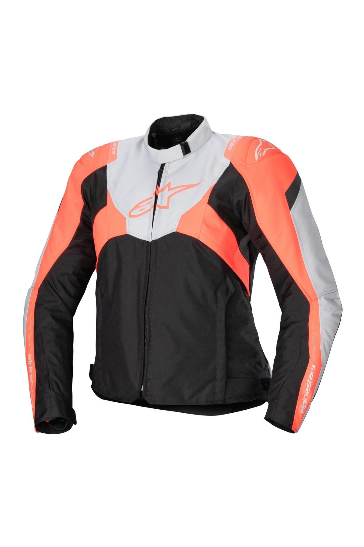 Alpinestars Stella T-JAWS V4 WP Korumalı Kadın Motosiklet Montu Siyah / Gri / Oranj