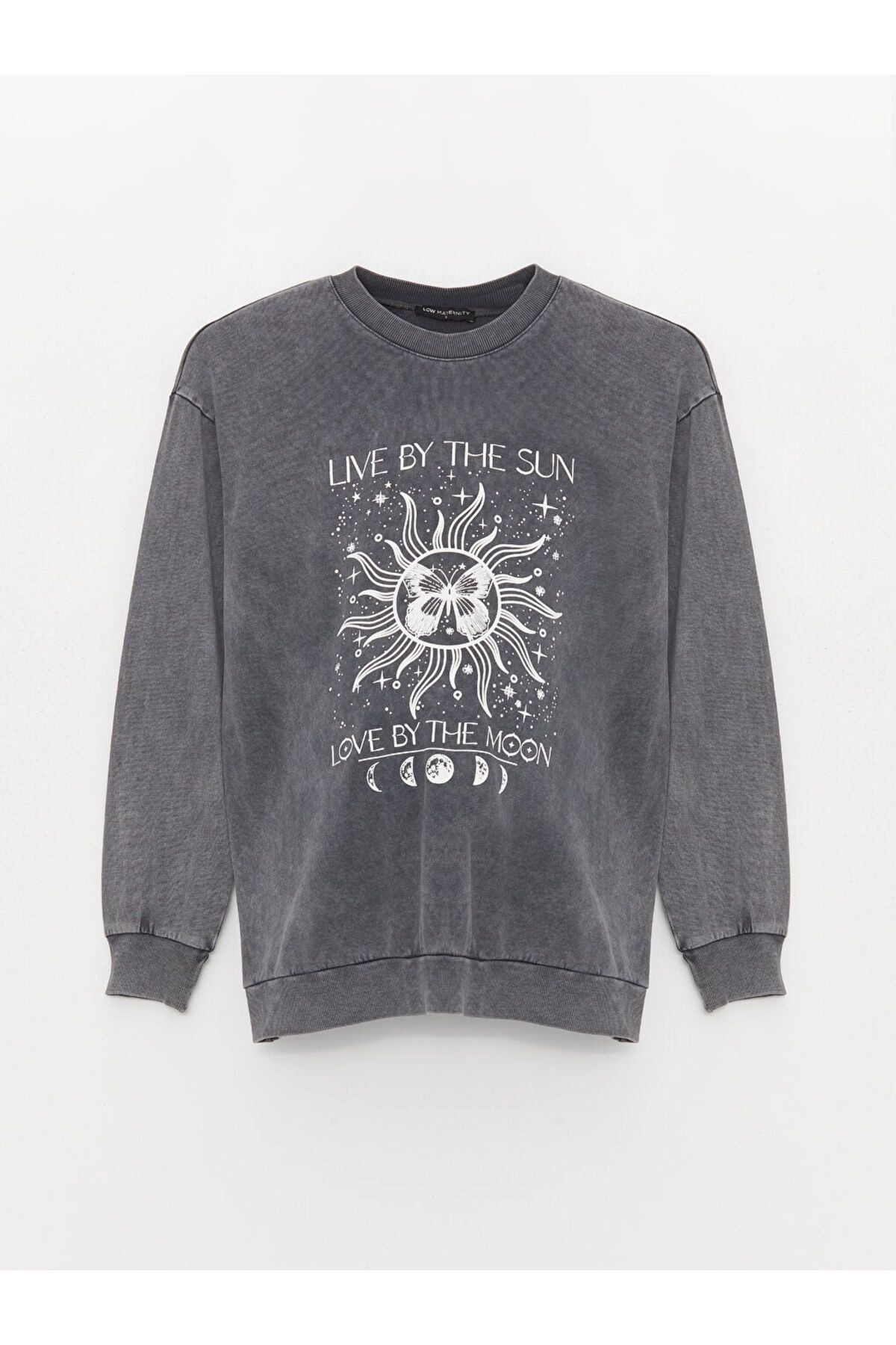 LC Waikiki-Crew Neck Printed Long Sleeve Maternity Sweatshirt 6