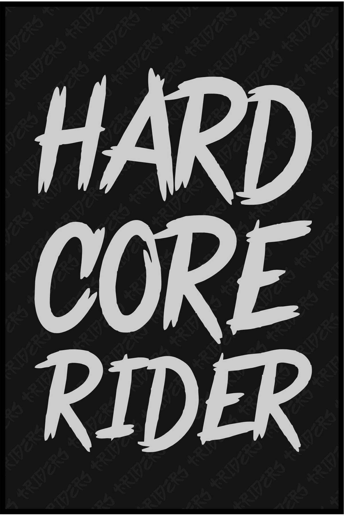 TRİDERS Hard Core Rider Sticker V1  13 cm X 18 cm  REFLEKTÖRLÜ GÜMÜŞBEYAZ