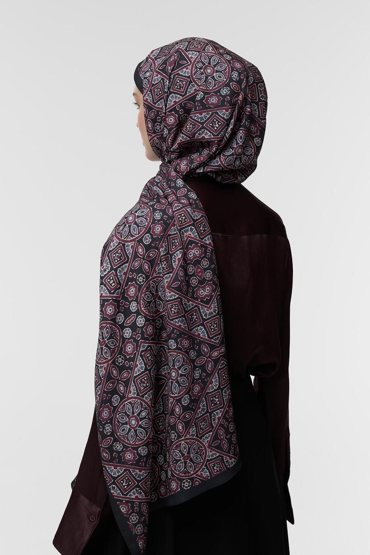 Qef-Palm Patterned Daily Print Shawl 6