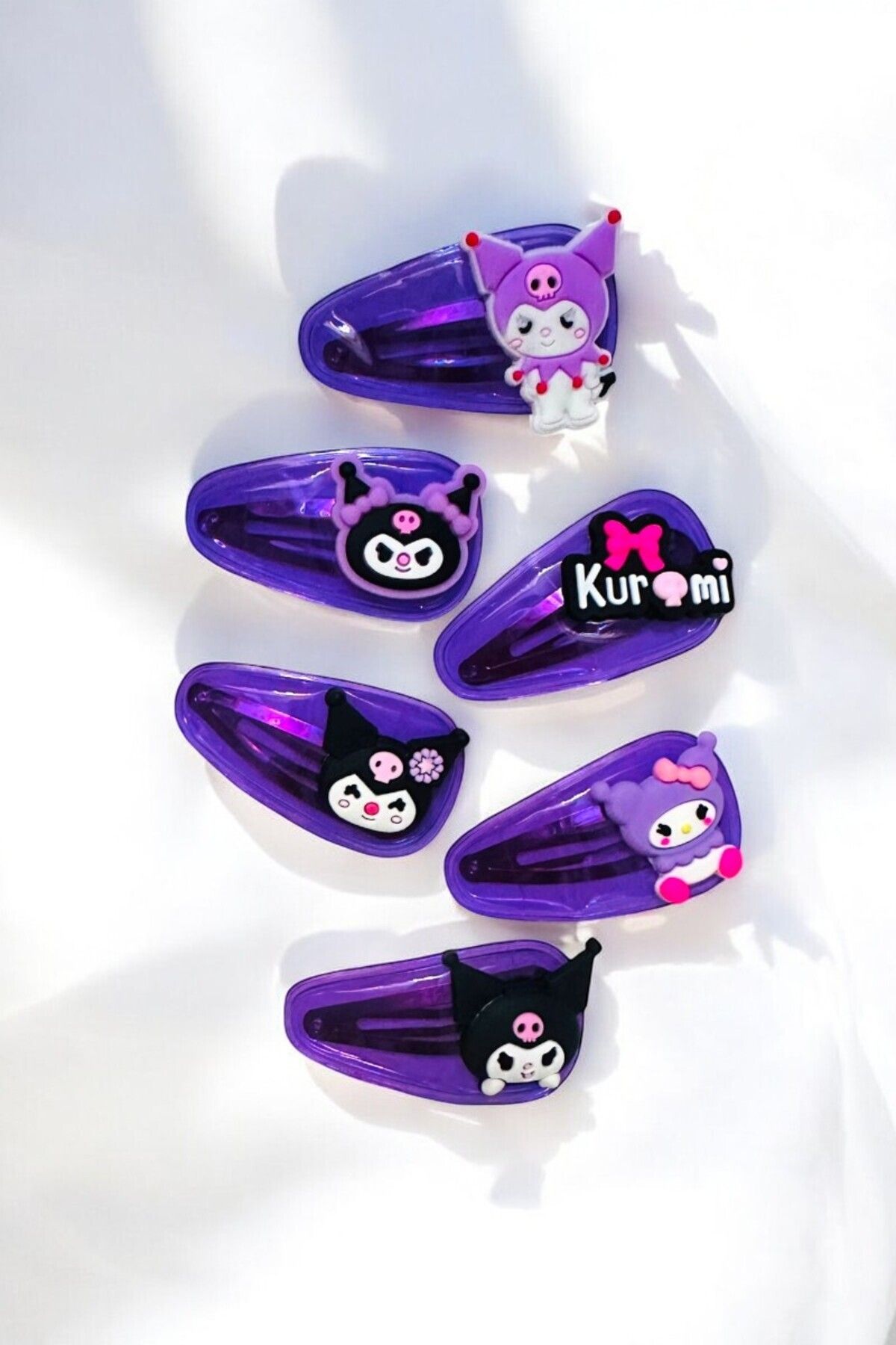 PETEK AKSESUAR-Kuromi̇ Children's Purple Chimney Buckle Set 4