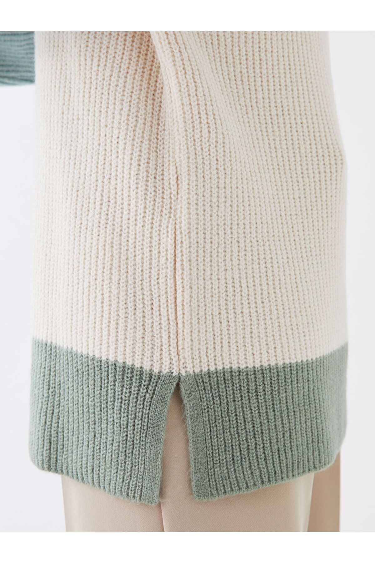 LC Waikiki-Turtleneck Color Block hosszú ujjú női kötött pulóver 4