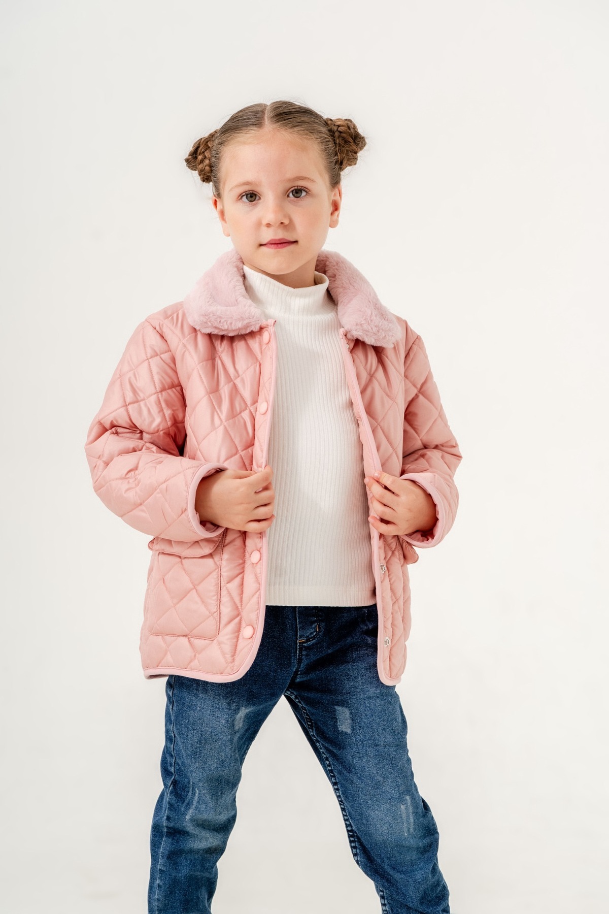  کت/ژاکت دخترانه مخمل یقه لحافی