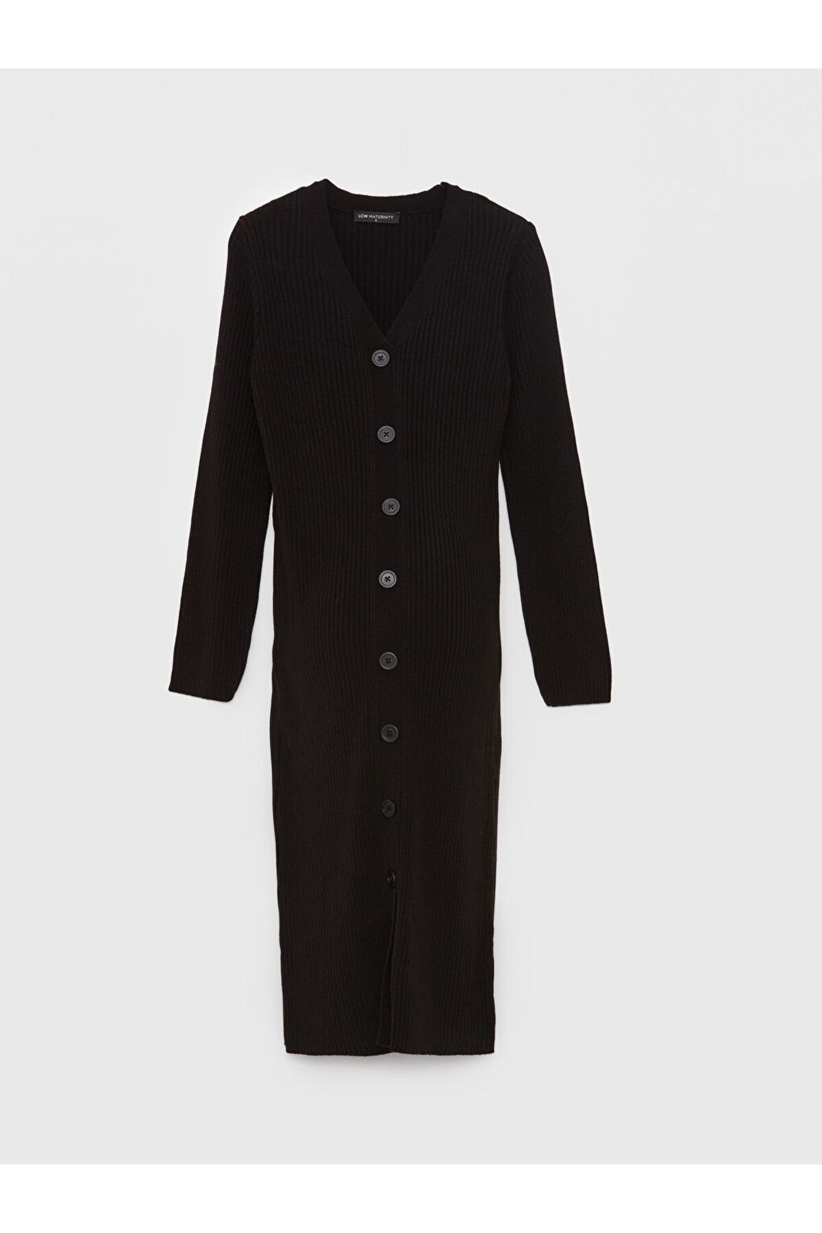 LC Waikiki-V-Neck Straight Long Sleeve Maternity Knitwear Dress 6