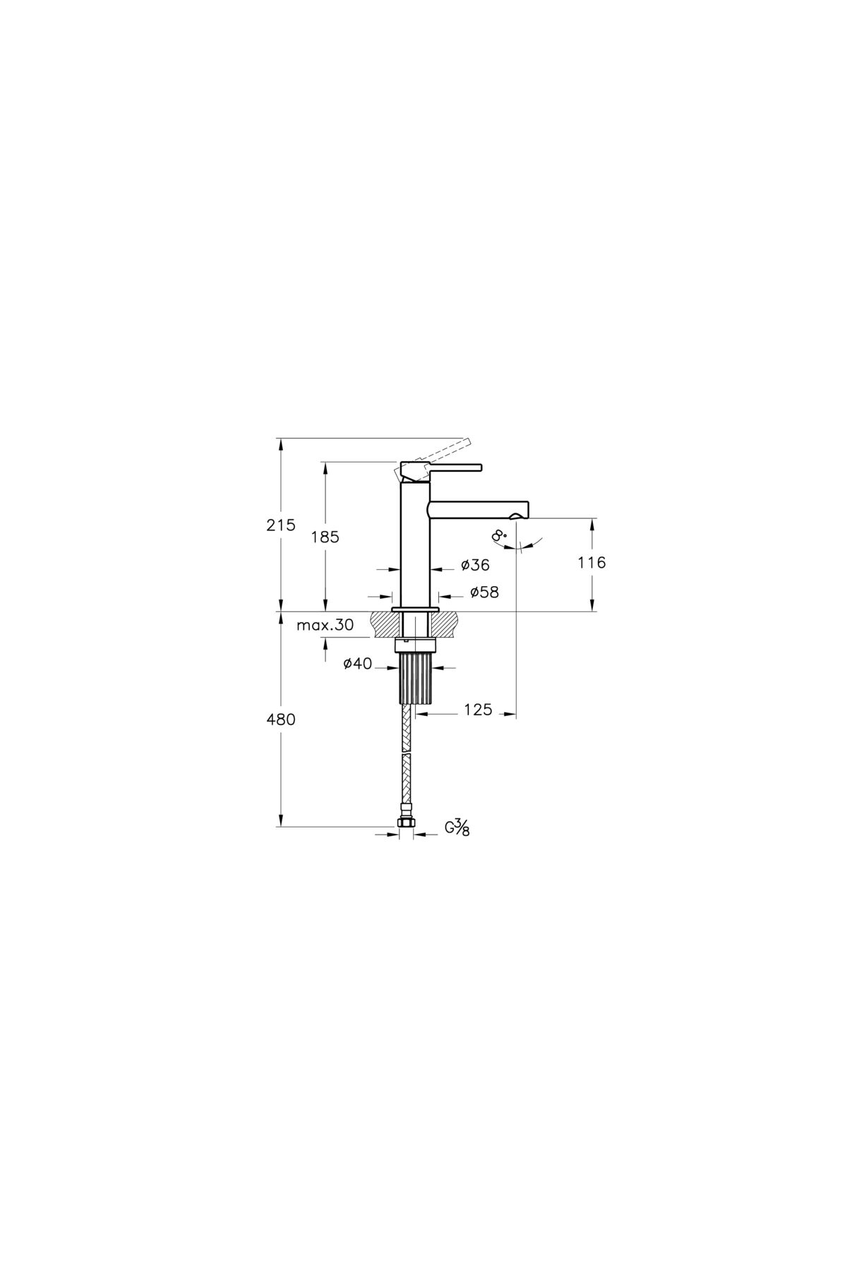 VitrA-Origin A4255634 Sink Faucet, Brushed Nickel 4