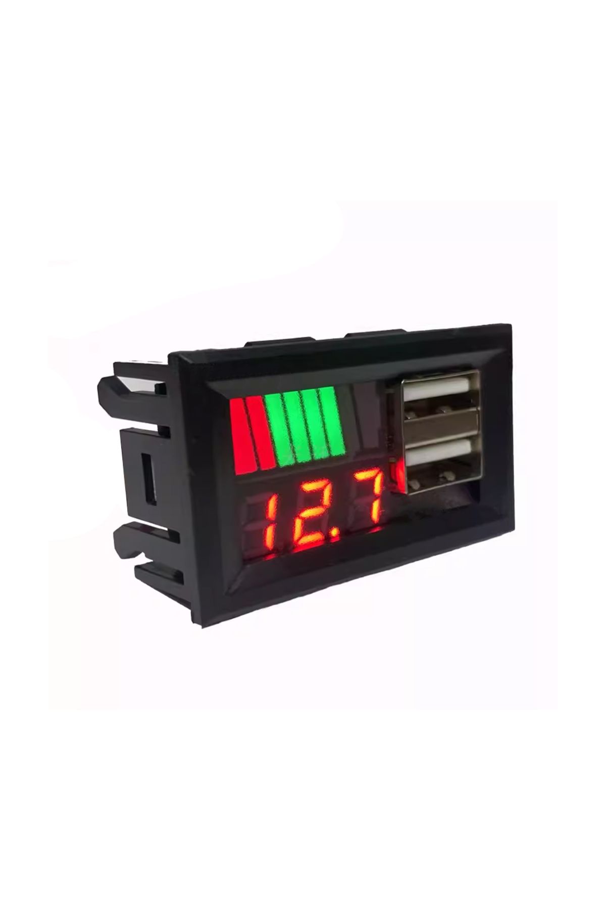 Go İthalat DİJİTAL VOLTMETRE USB ÇIKIŞLI AKÜ GÖSTERGELİ DC 12V (IC278C) (4738)