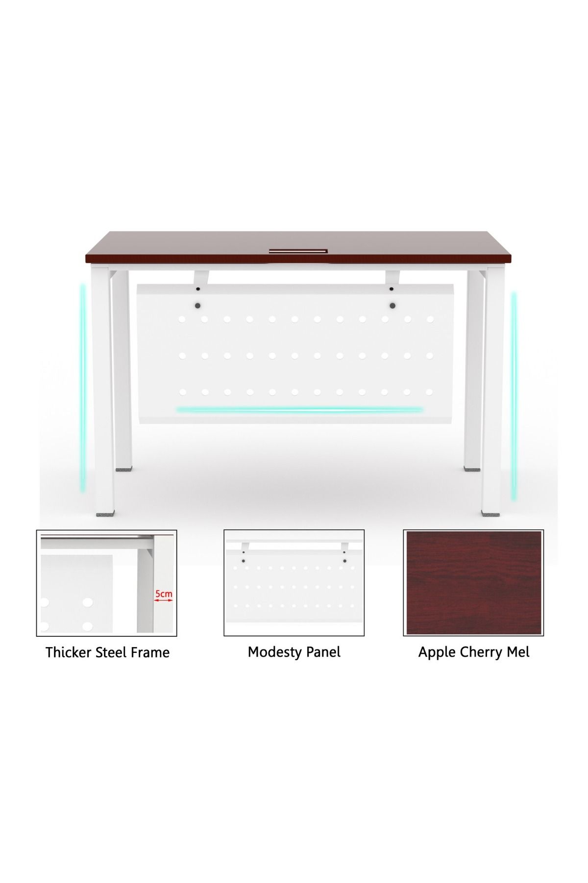 Mahmayi-Figura 72-16 Apple Cherry Modern Workstation without Drawer 3