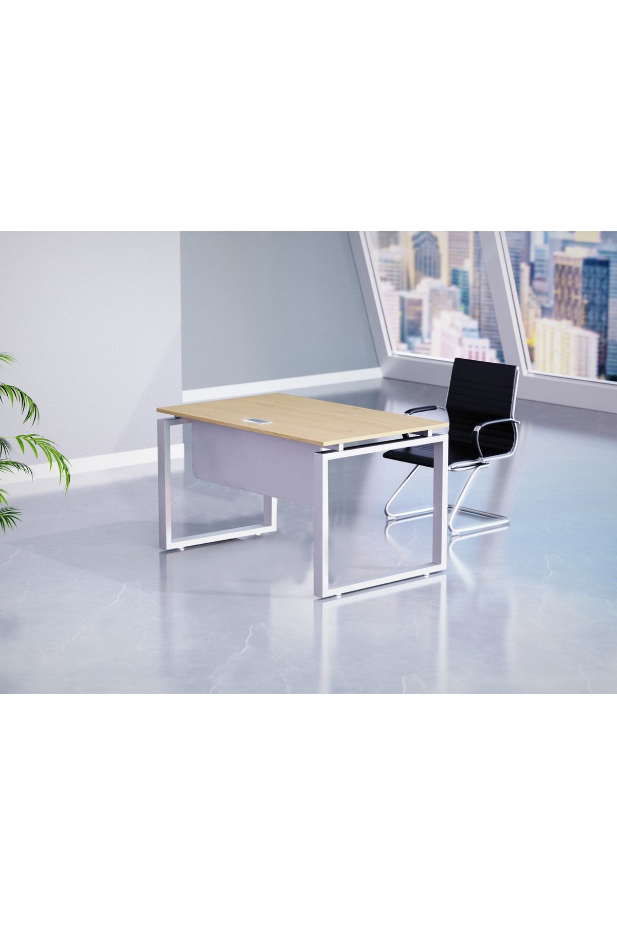 Mahmayi-Carre 5114 Modern Workstation without Drawer Computer Desk Natural Davos Oak Ideal for Home 4