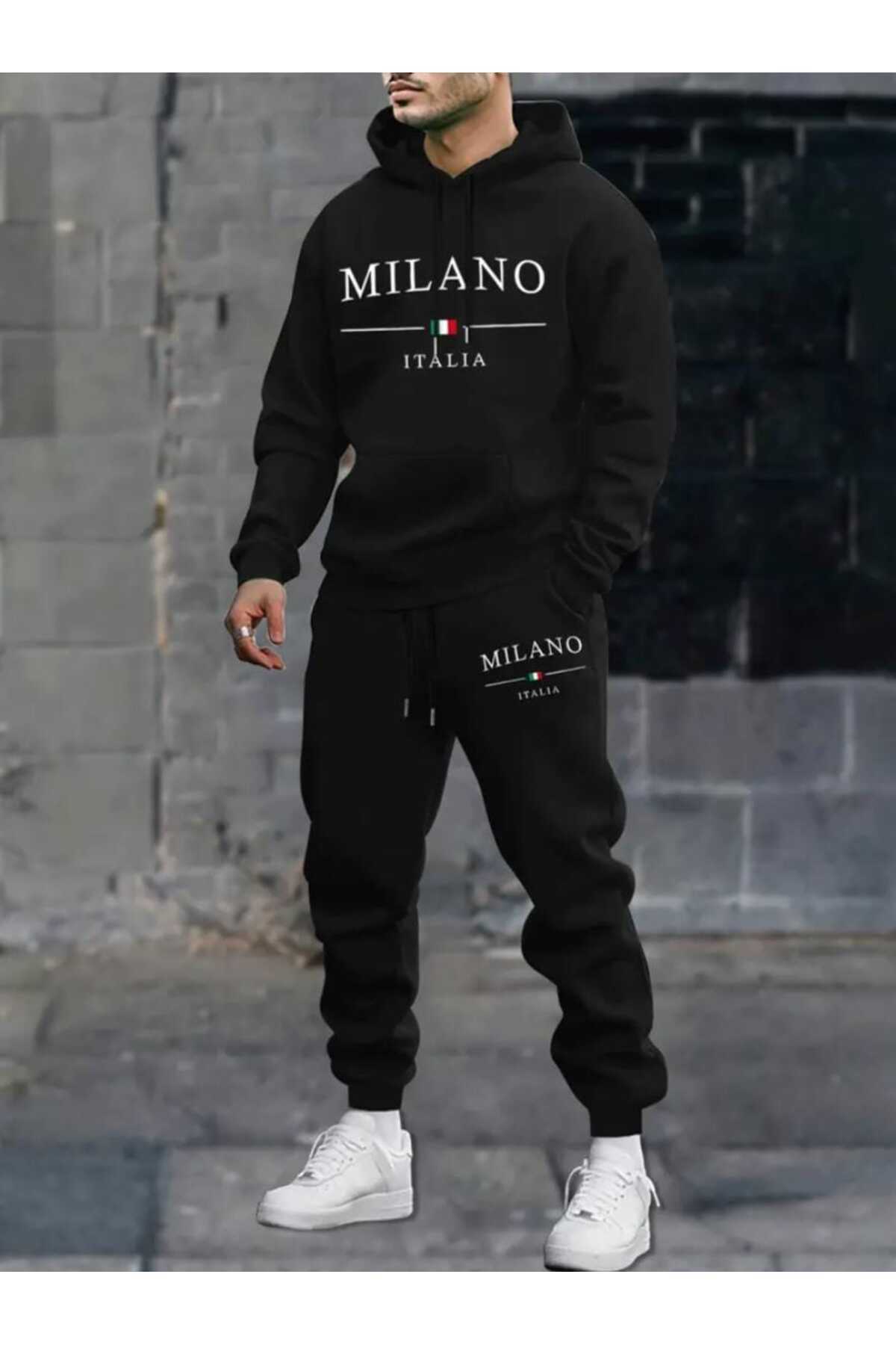 Elfa Tekstil Unisex MİLANO ITALIA Baskılı Eşofman Takımı