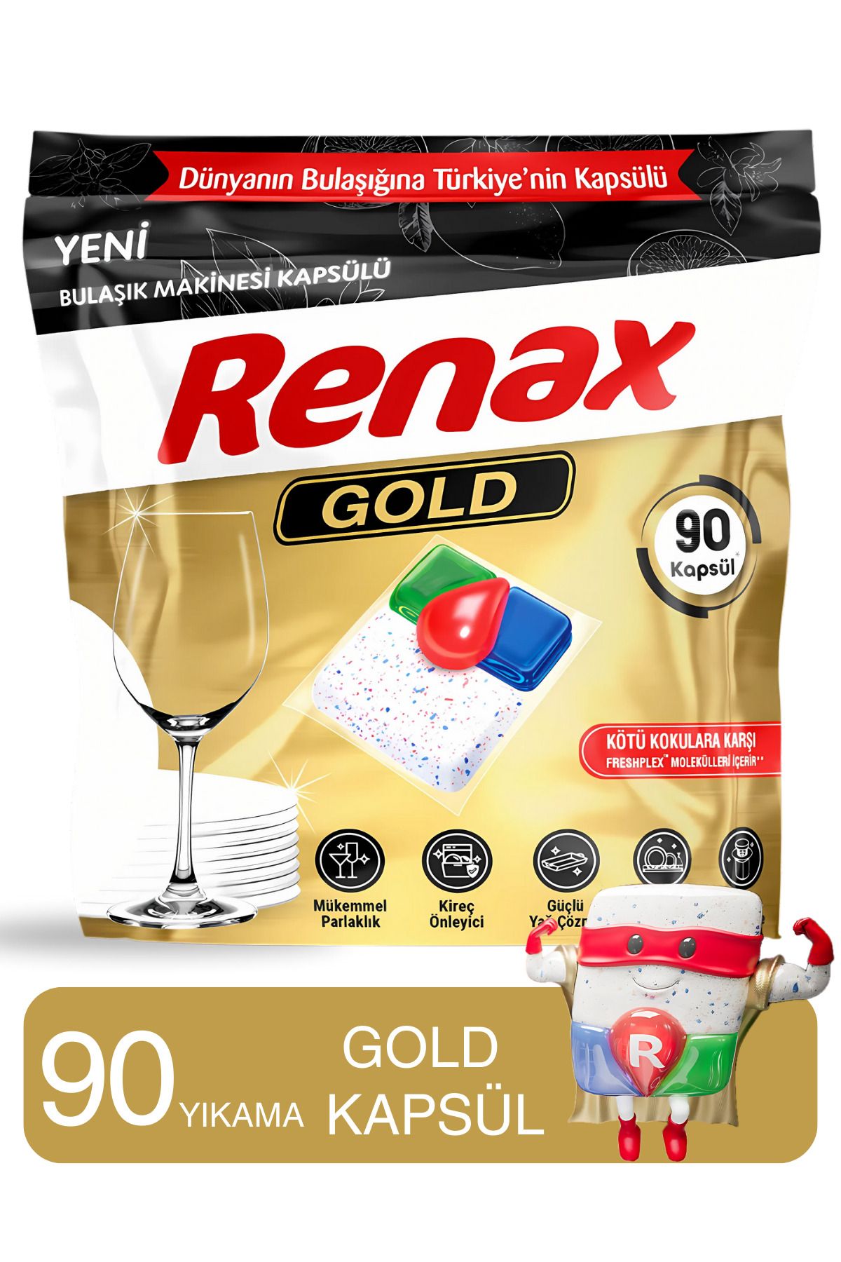 RENAX Gold Bulaşık Makinesi Kapsülü 90 Lı