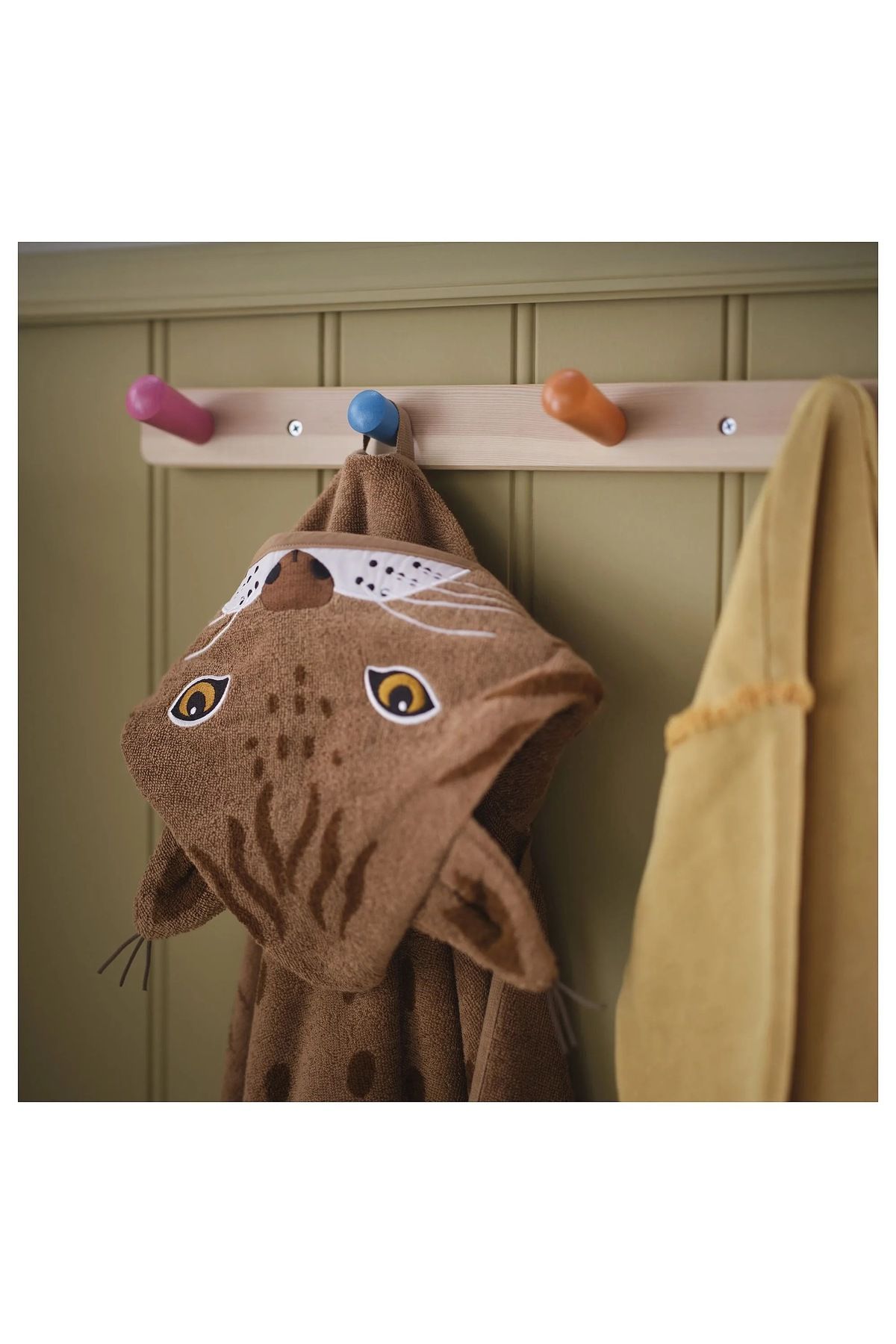 IKEA-70X140 cm Brown Children's Bath Towel - with Head 4