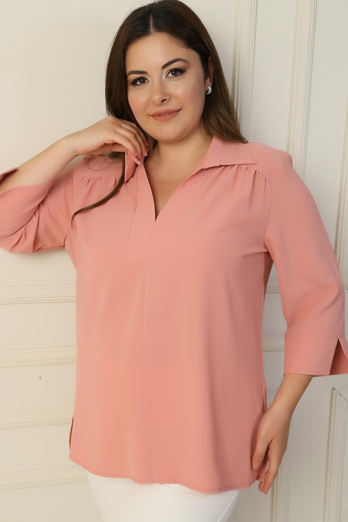 By Saygı-Πόλο γιακά και τεταρτομανίκι B.B.Blouse 3