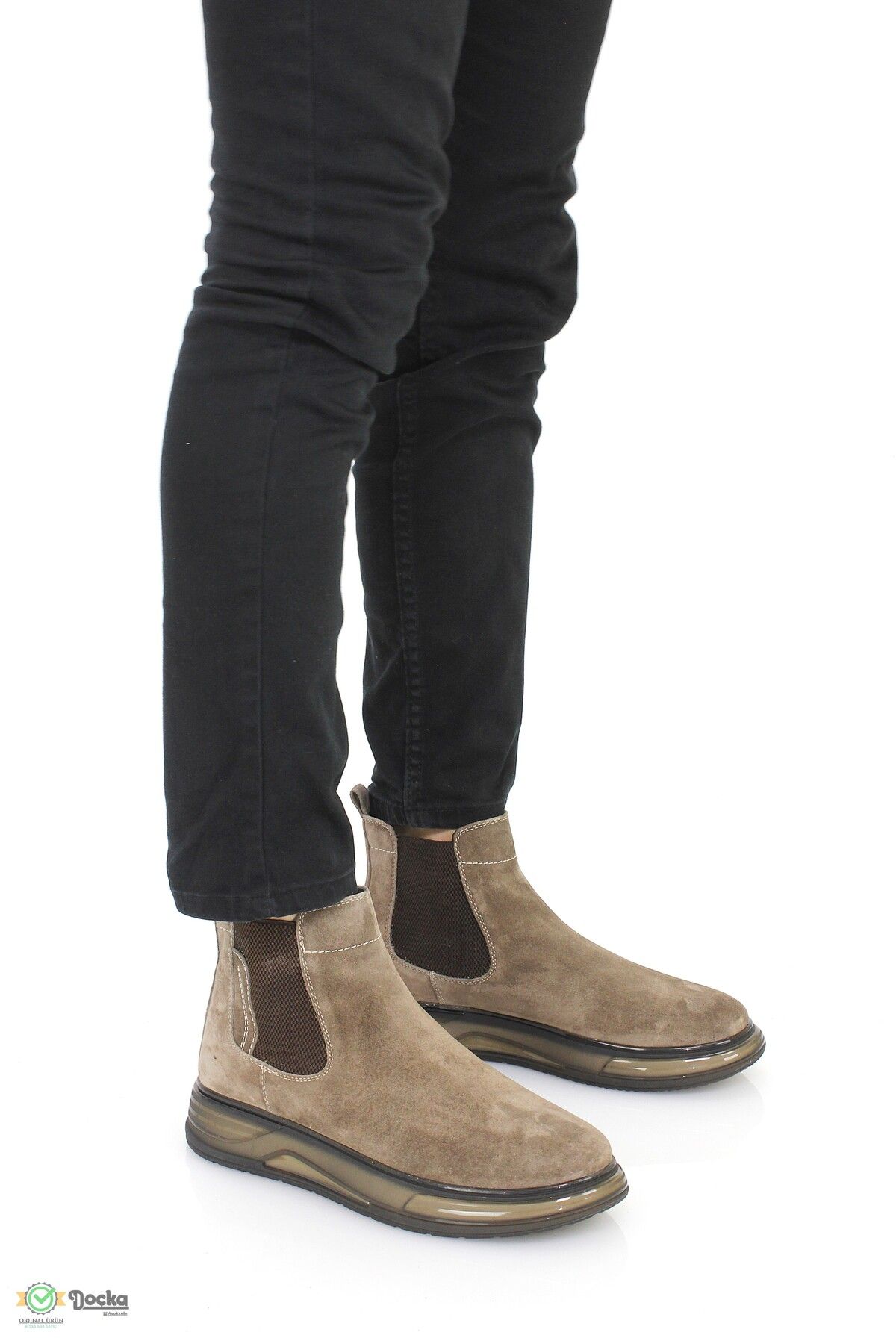 MARCOMEN-Men's Genuine Leather Air Sole Laceless Sports Style Boots Mr4K/Bt20001 6