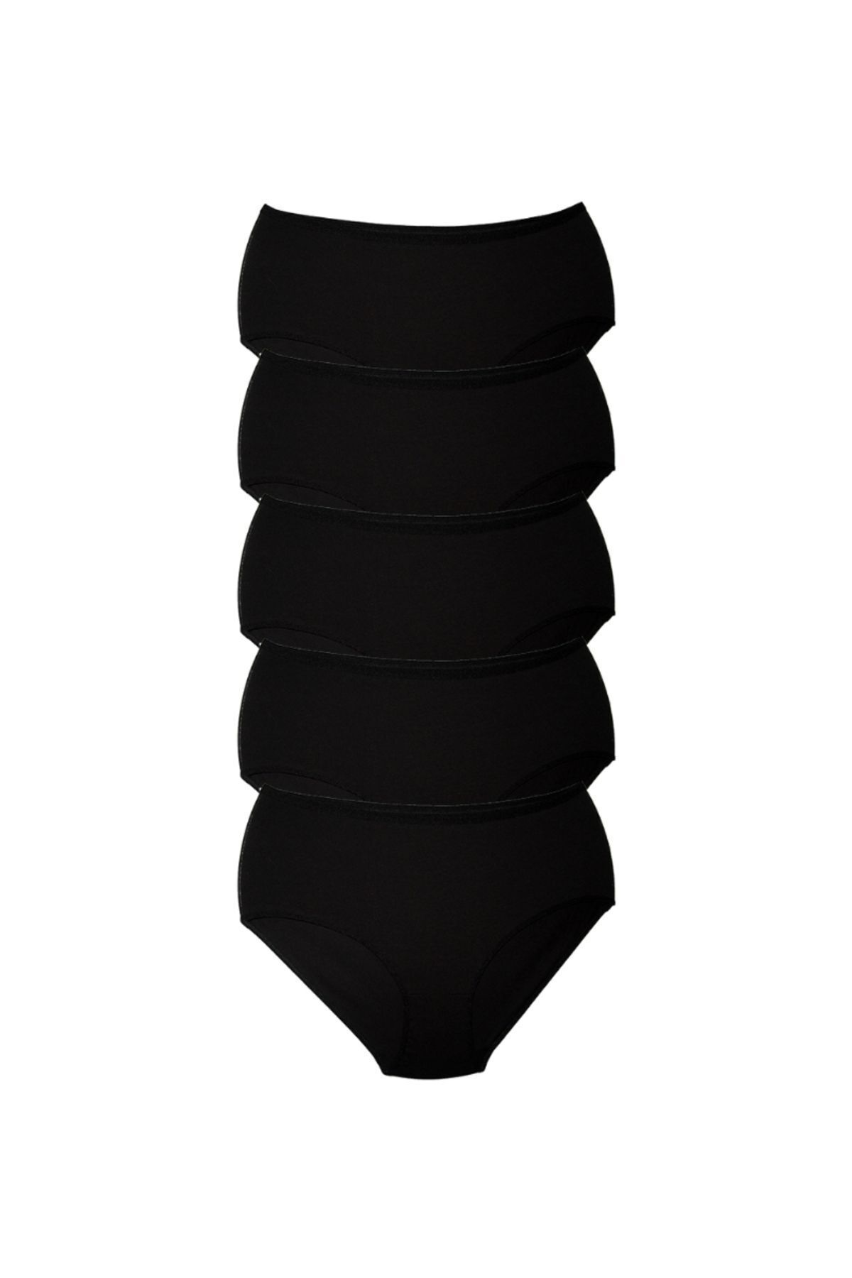 ALYA UNDERWEAR-Chiloți supradimensionați pentru femei, marimi mari, lenjerie de corp din bumbac cu talie înaltă - 5 bucăți negru (5XL, 6XL, 7XL) 6