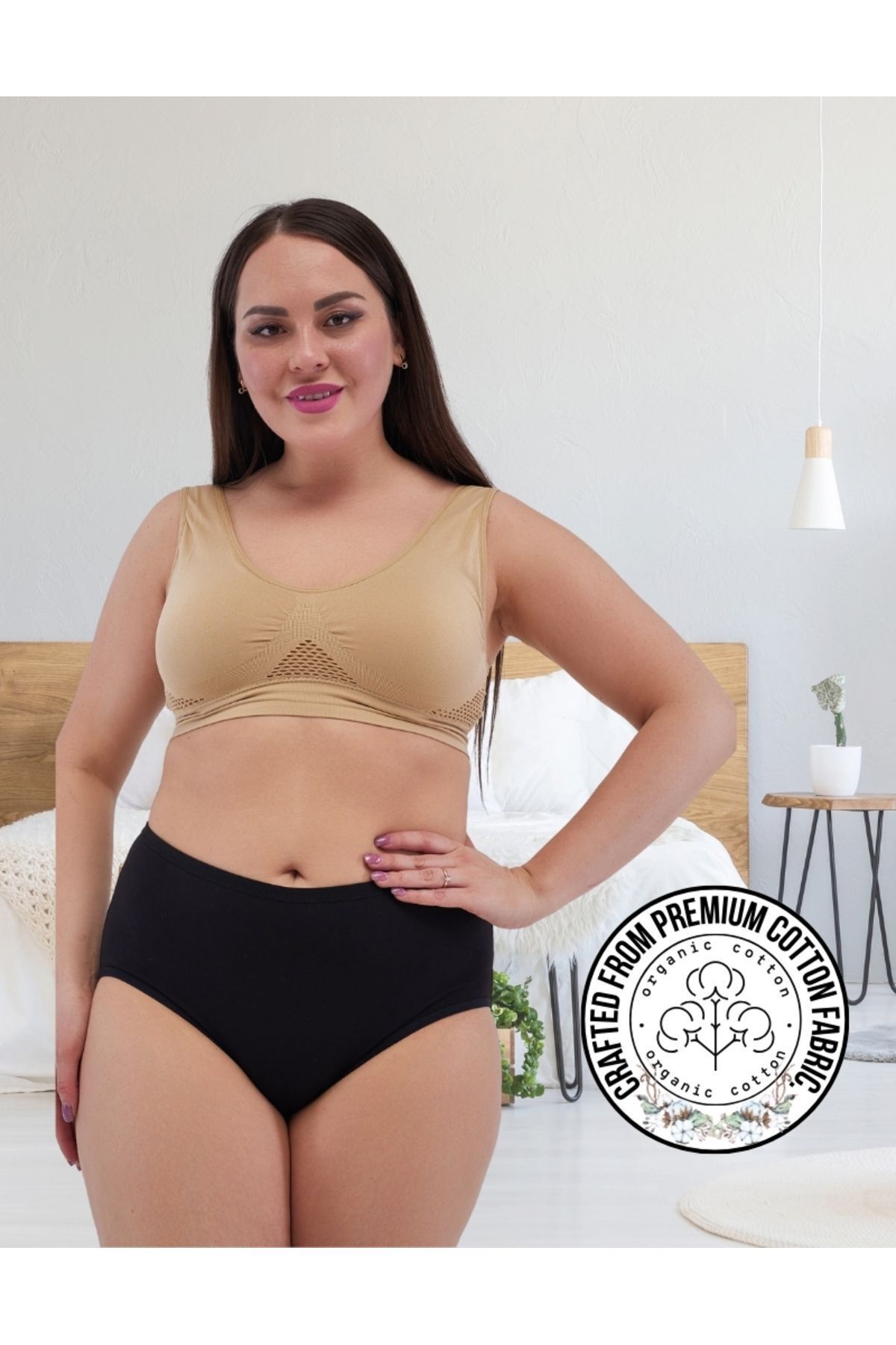 ALYA UNDERWEAR-Chiloți supradimensionați pentru femei, marimi mari, lenjerie de corp din bumbac cu talie înaltă - 5 bucăți negru (5XL, 6XL, 7XL) 2