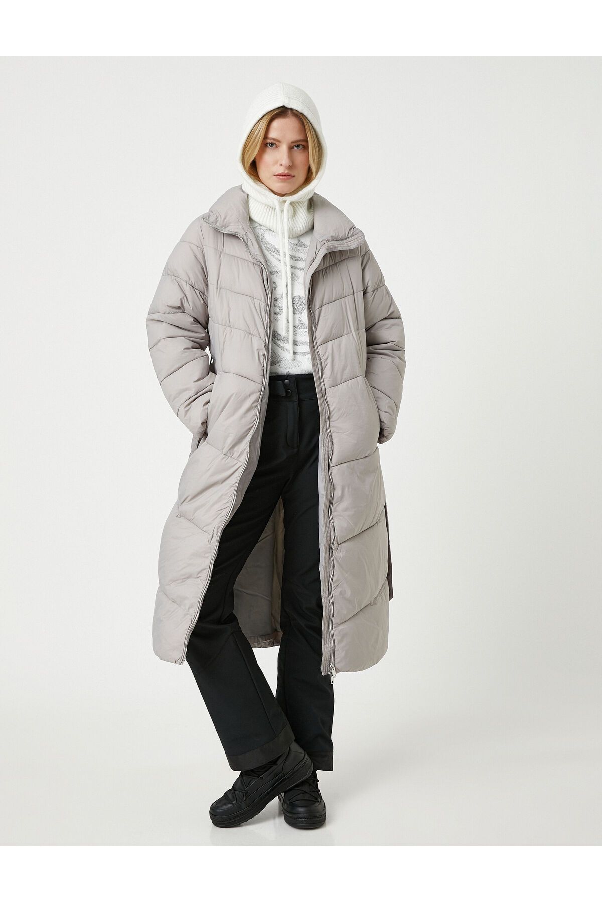 Koton-Şahika Ercümen - Long Belted Puffer Jacket 4