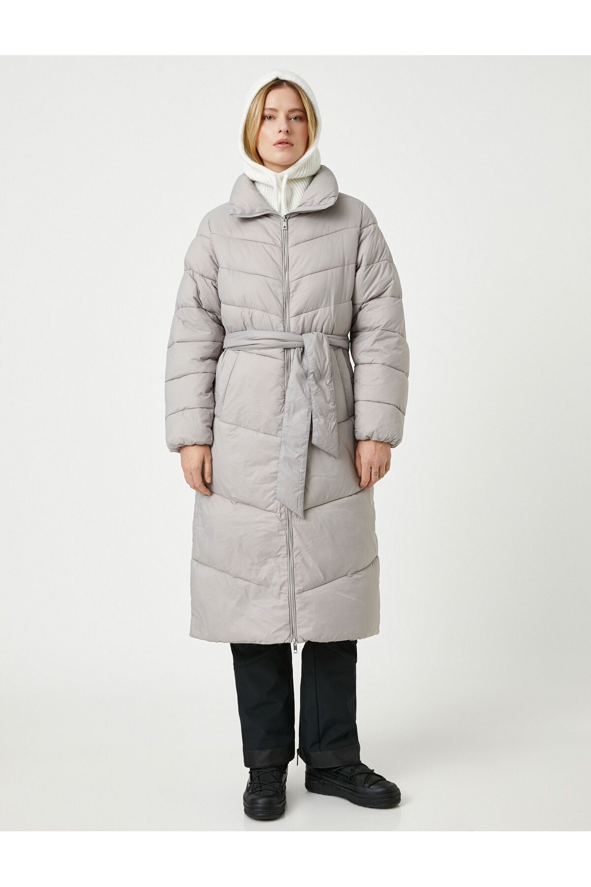 Koton-Şahika Ercümen - Long Belted Puffer Jacket 5