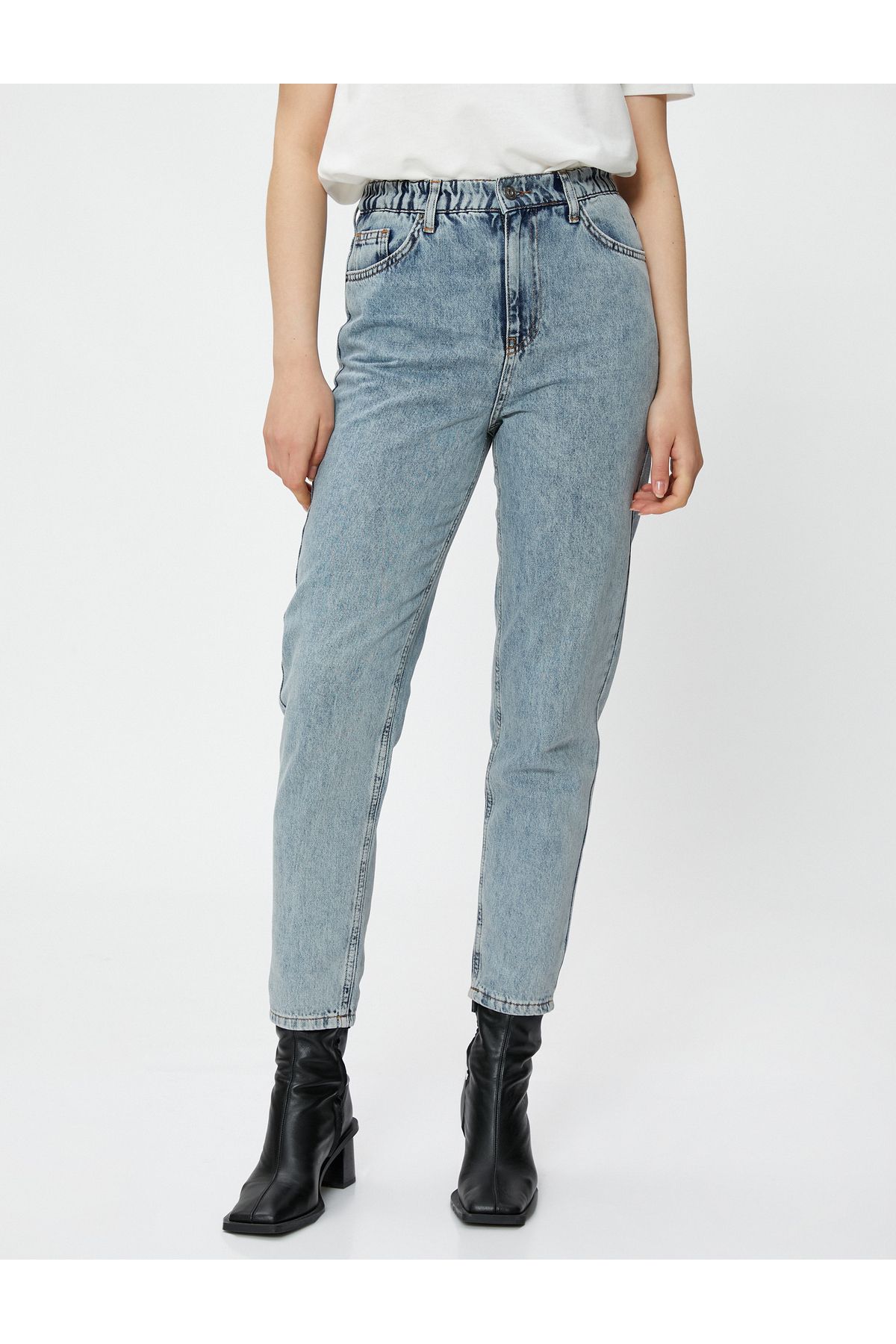 Koton-Jeans mit hoher Taille und leicht schmalem Bein – Mom-Jeans 3