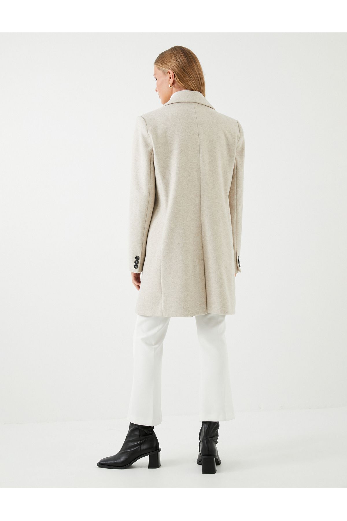 Koton-Stitched Coat Double Breasted Closure Buttoned with Pockets 4