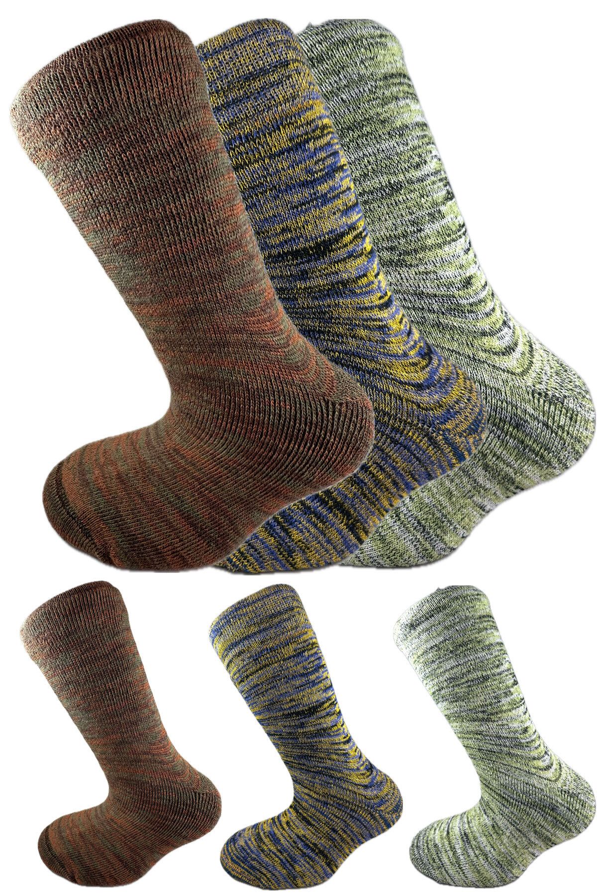 SİHİRLİ AYAKLAR 3 Perechi De Șosete Termice Unisex Colorate Pentru Bărbați Și Femei - Absorbanți De Căldură Groși Și Caldi 38-42 Femeie - 38–42